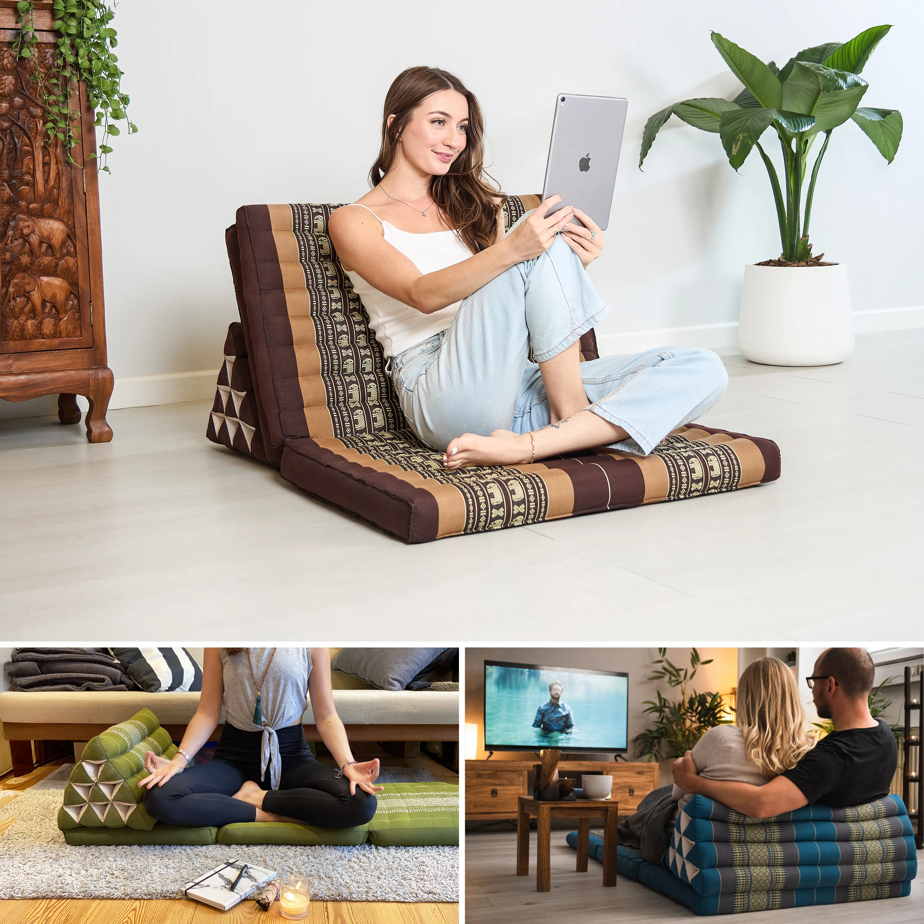 Coussin thaï en kapok largeur XXL