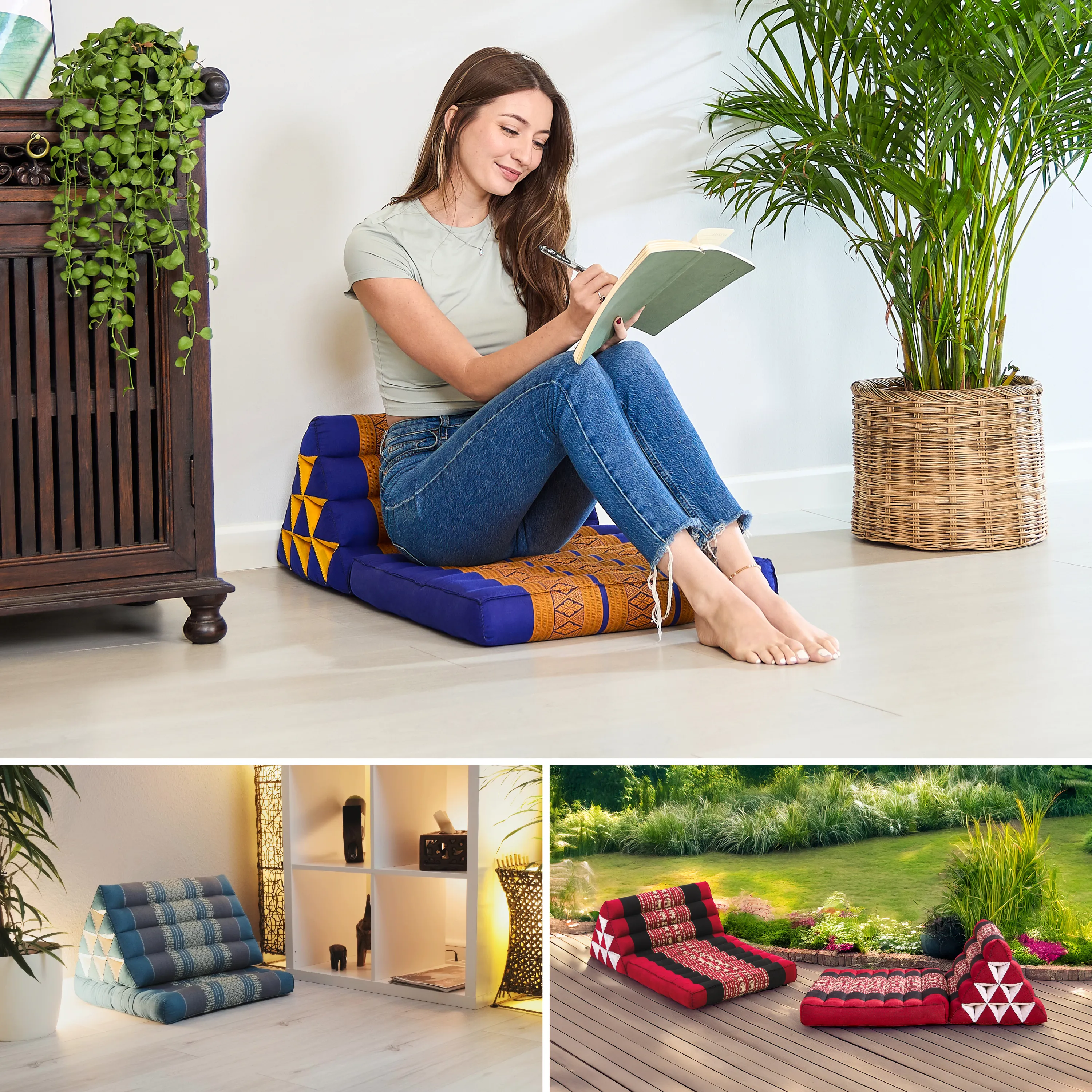 Coussin thaï avec matelas 1 partie en kapok