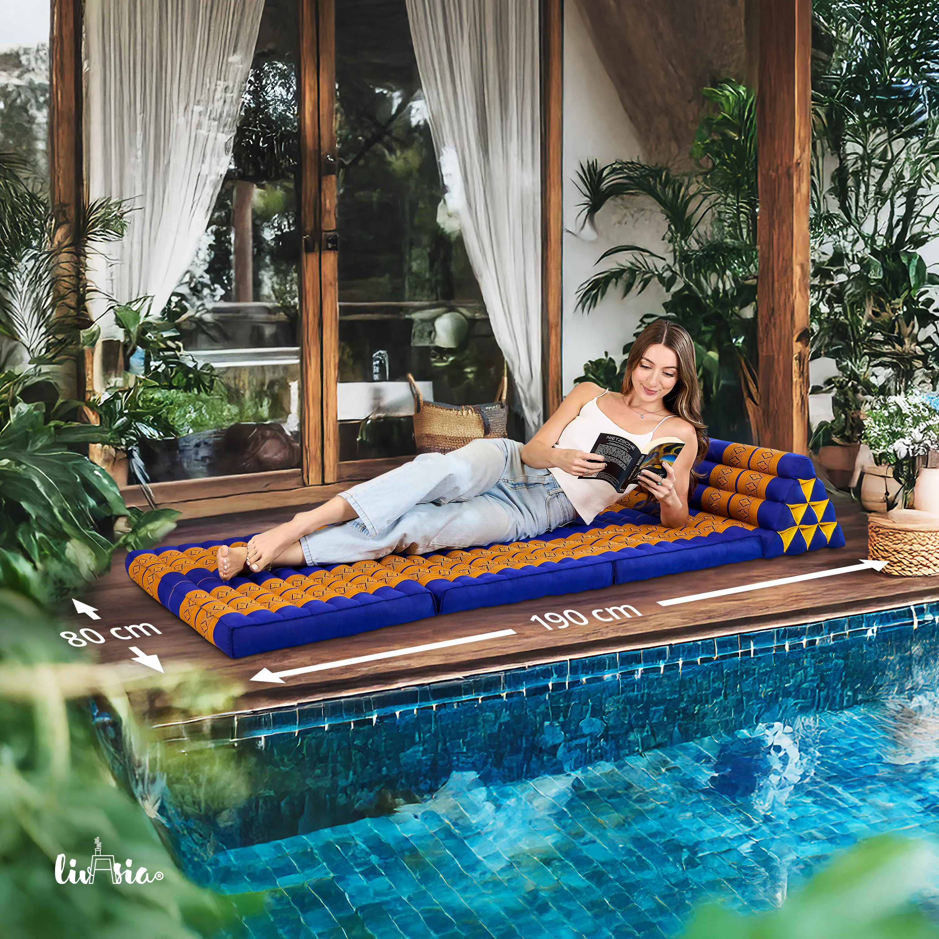Coussin thaï en kapok largeur XXL