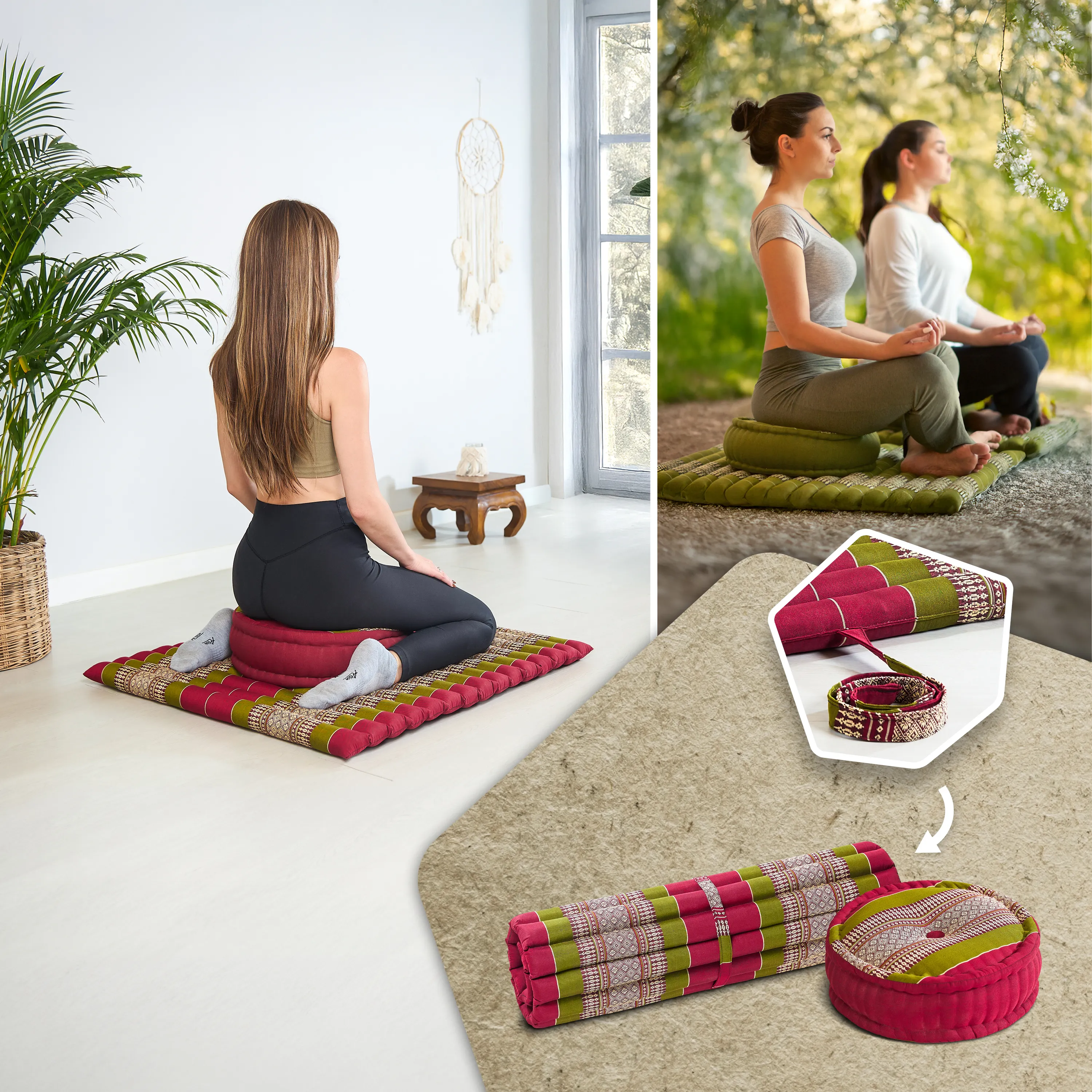 Set de coussins de méditation en kapok XL