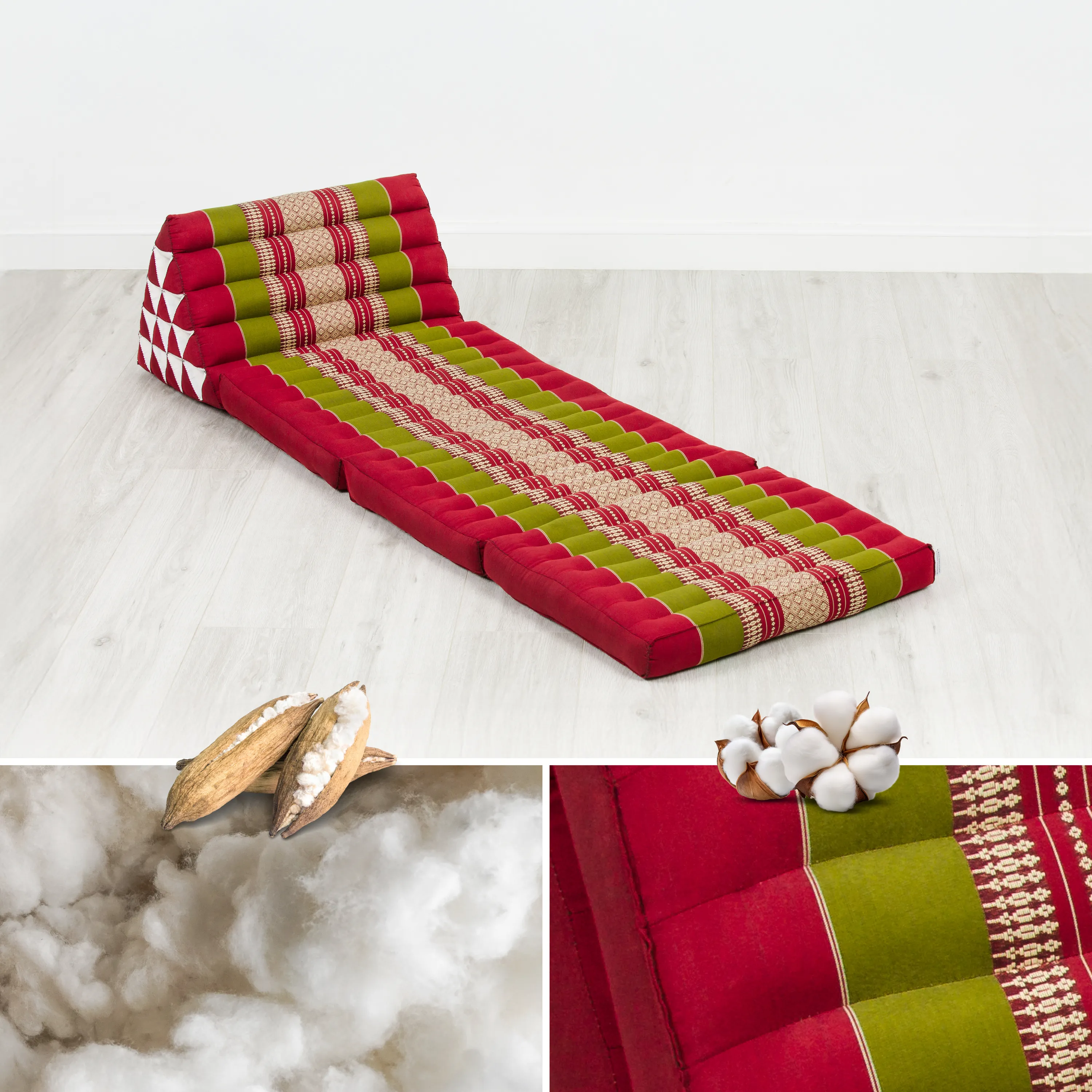 Coussin thaï en kapok hauteur XXL