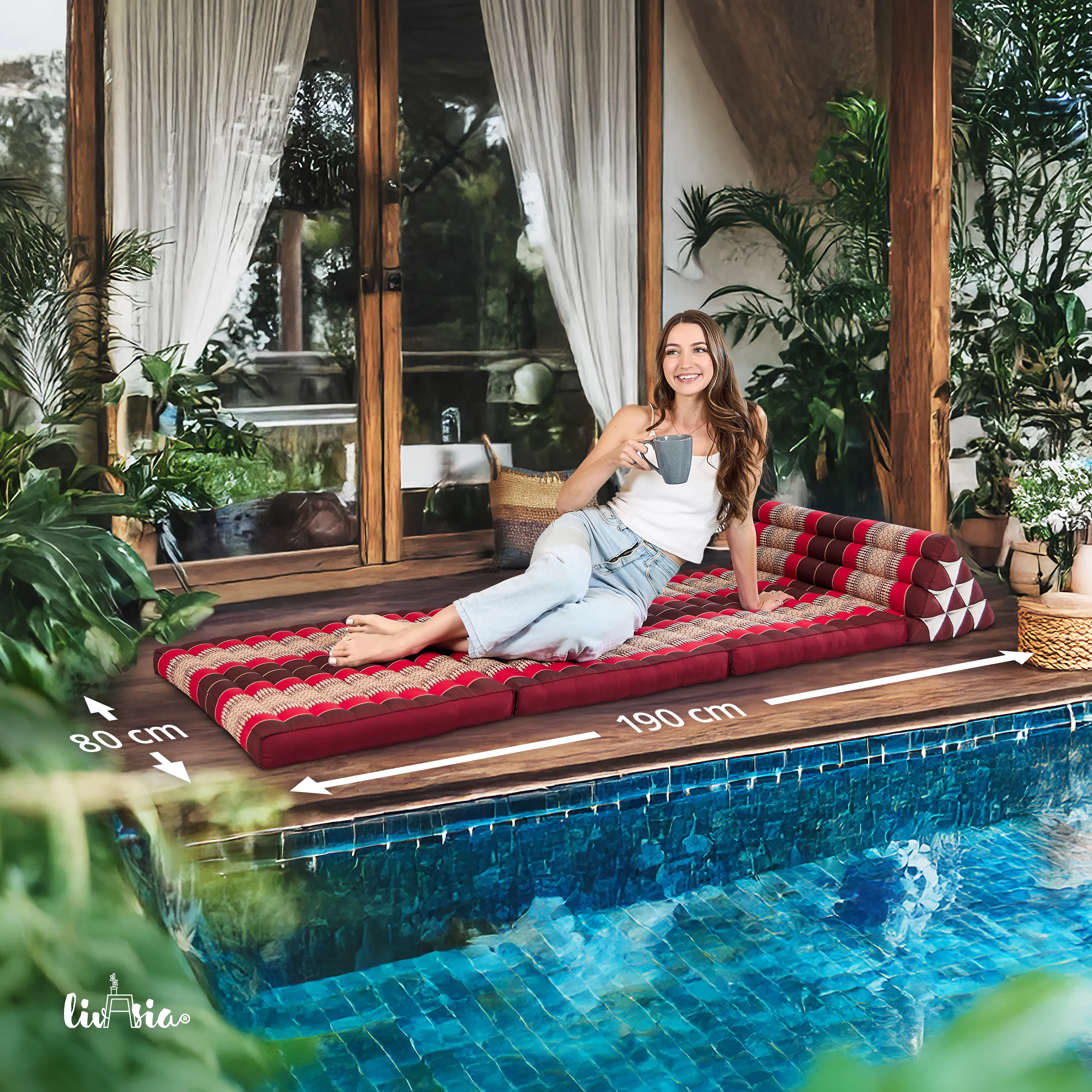 Coussin thaï en kapok largeur XXL