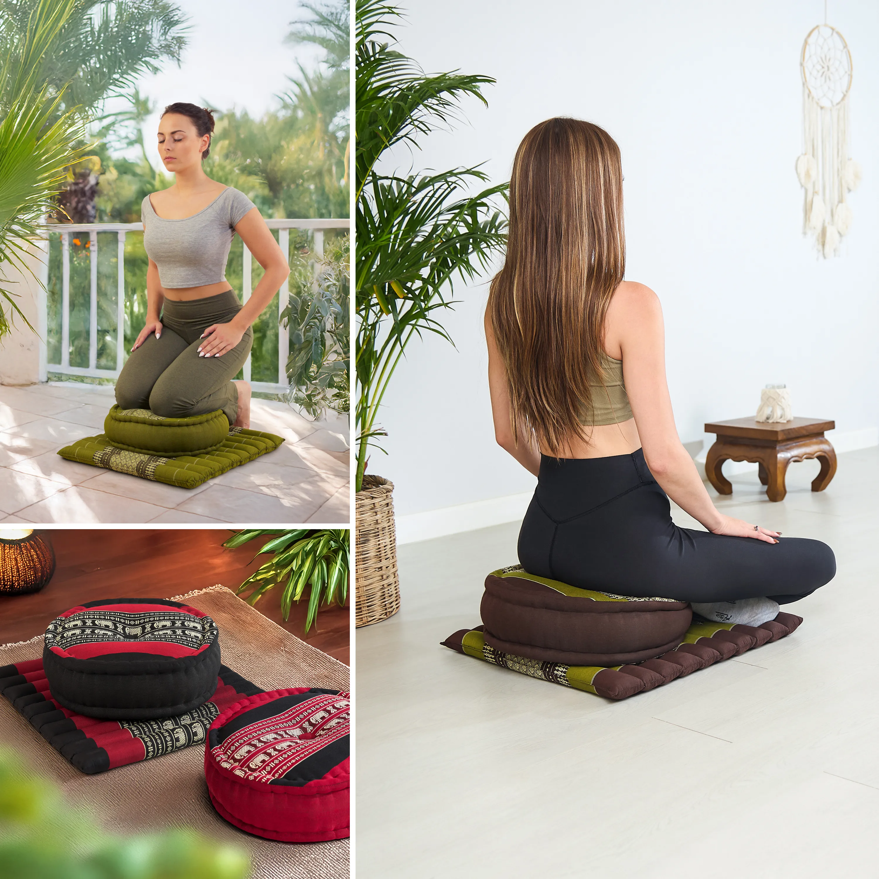 Set de coussins de méditation en kapok L
