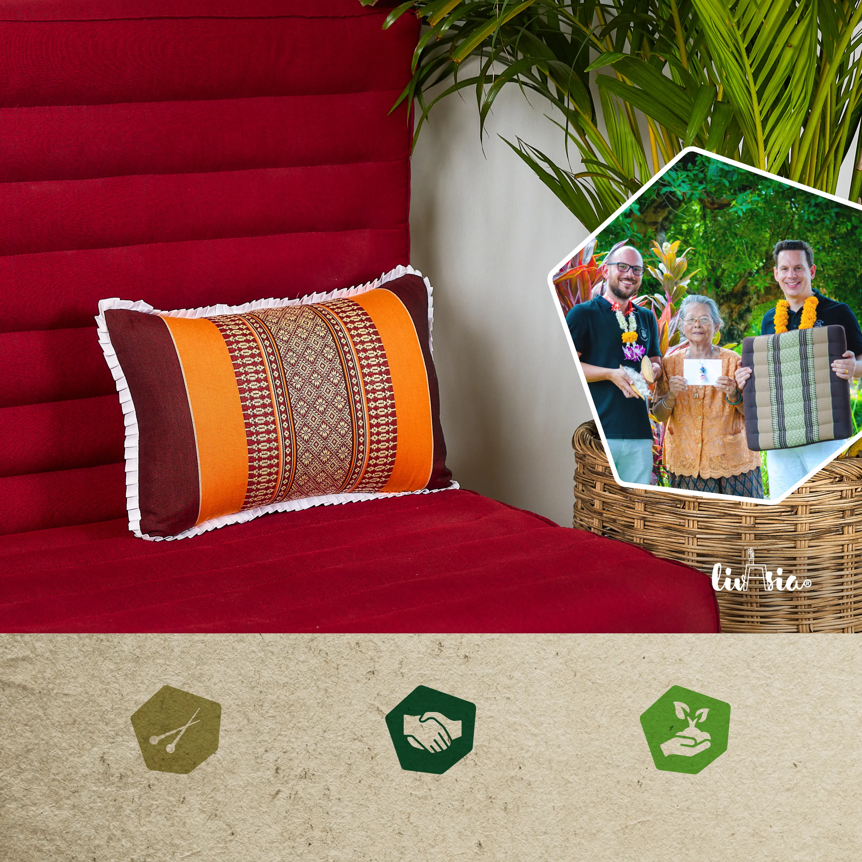 Coussin décoratif en kapok