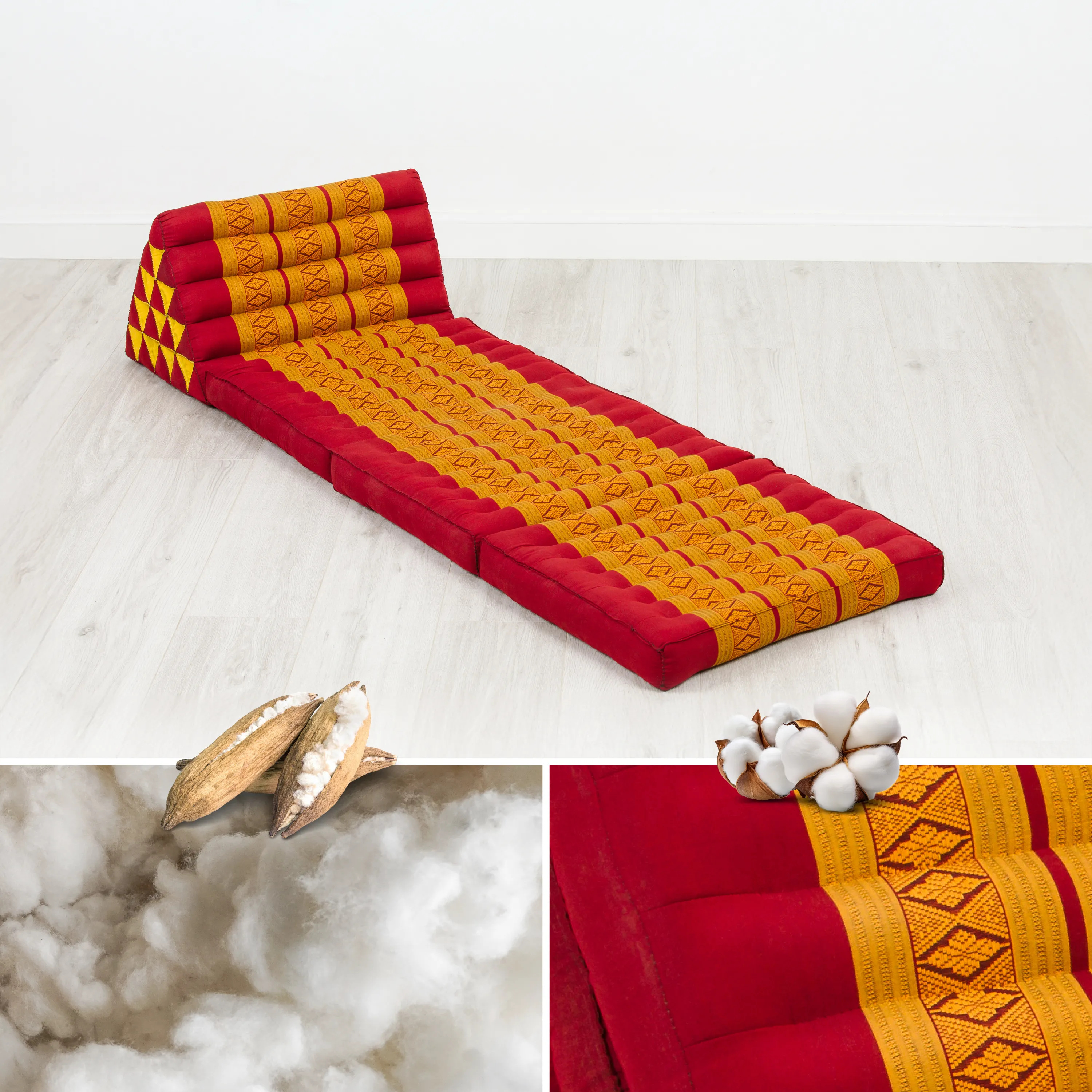 Coussin thaï en kapok hauteur XXL