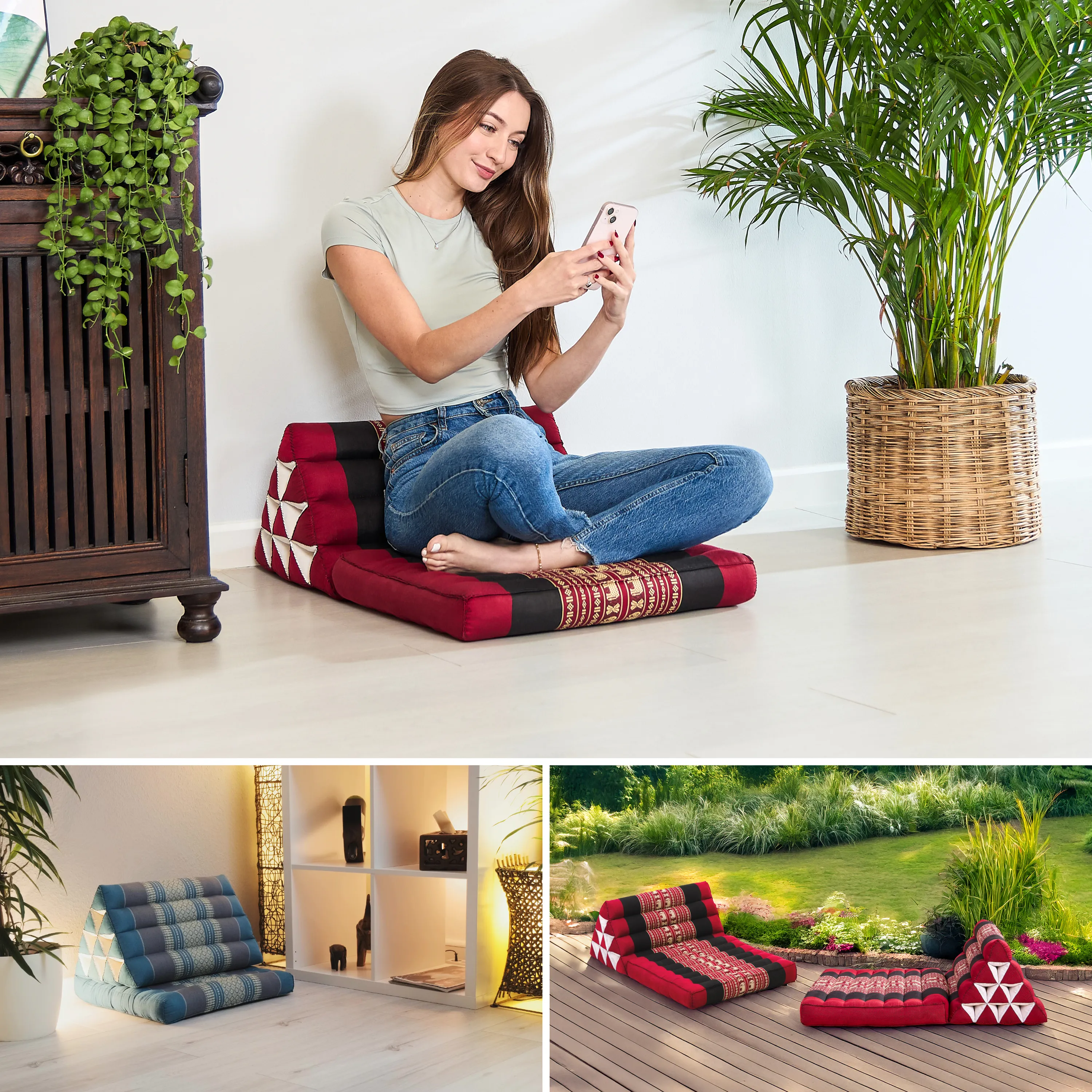 Coussin thaï avec matelas 1 partie en kapok