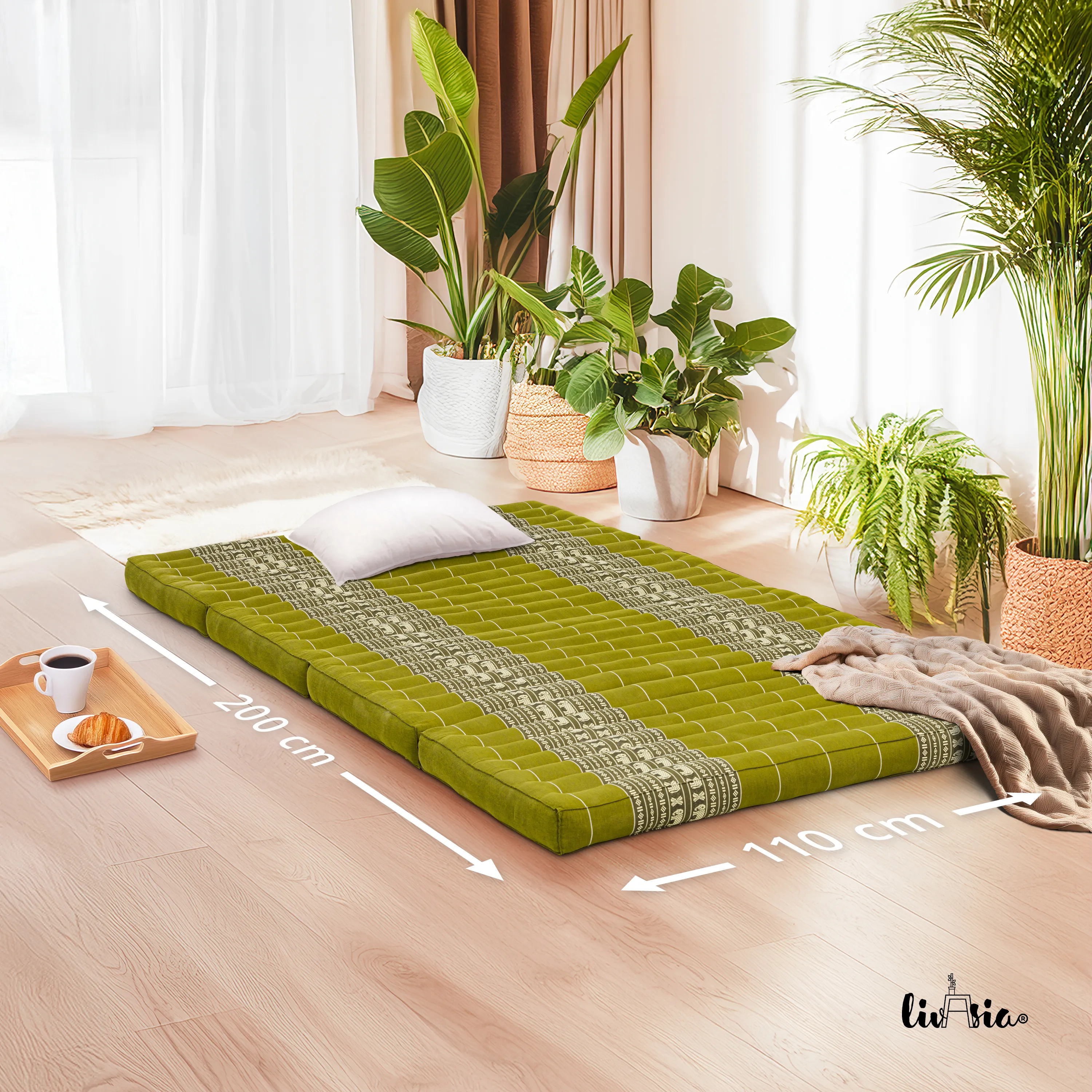 Matelas pliable en kapok, 110 cm de large, Classic