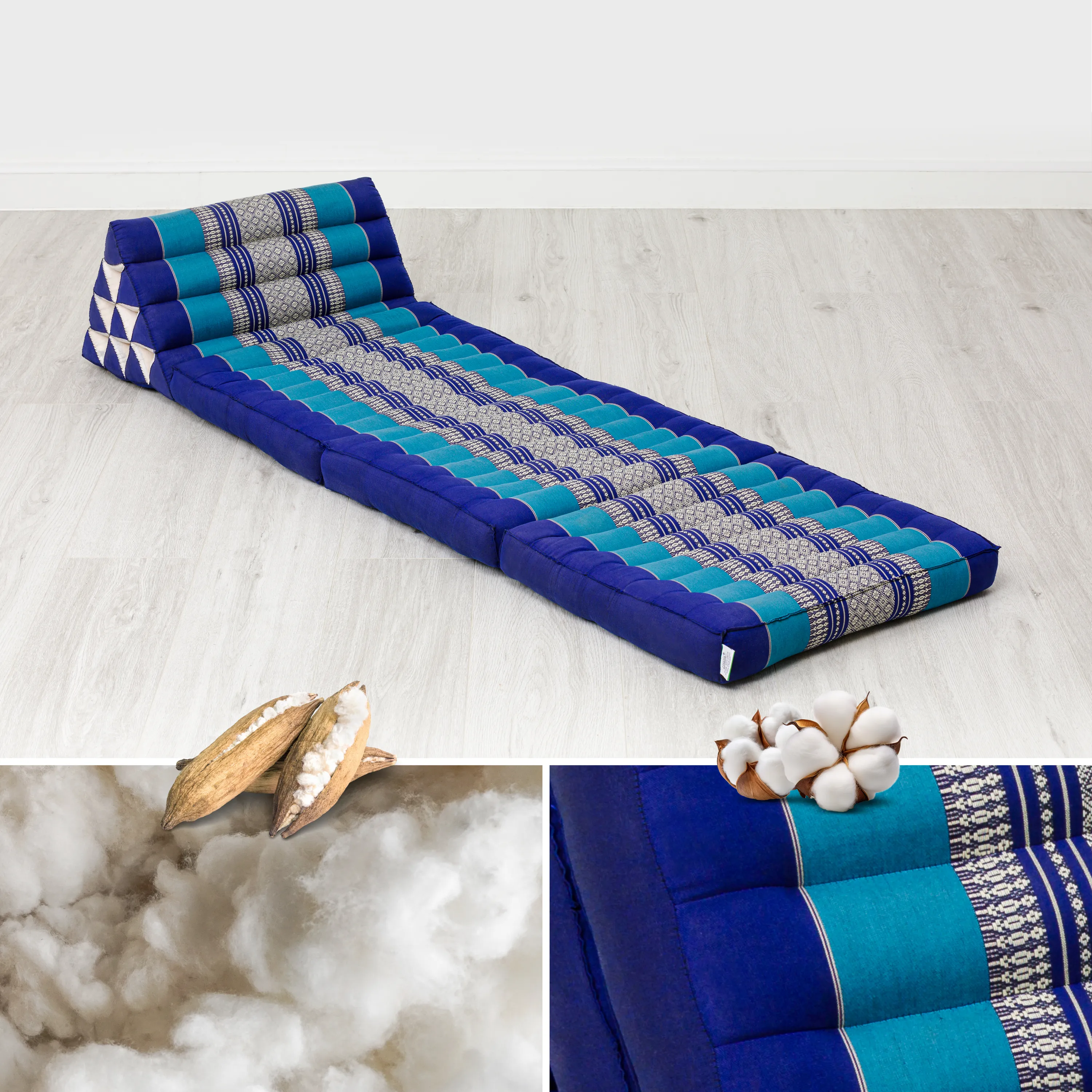 Coussin thaï avec matelas 3 parties en kapok, Classic
