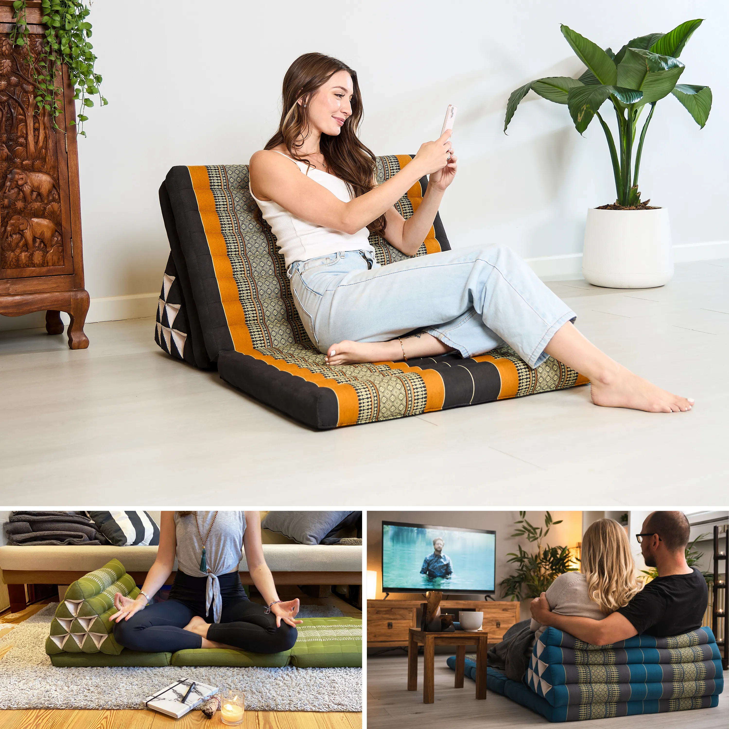 Coussin thaï en kapok largeur XXL