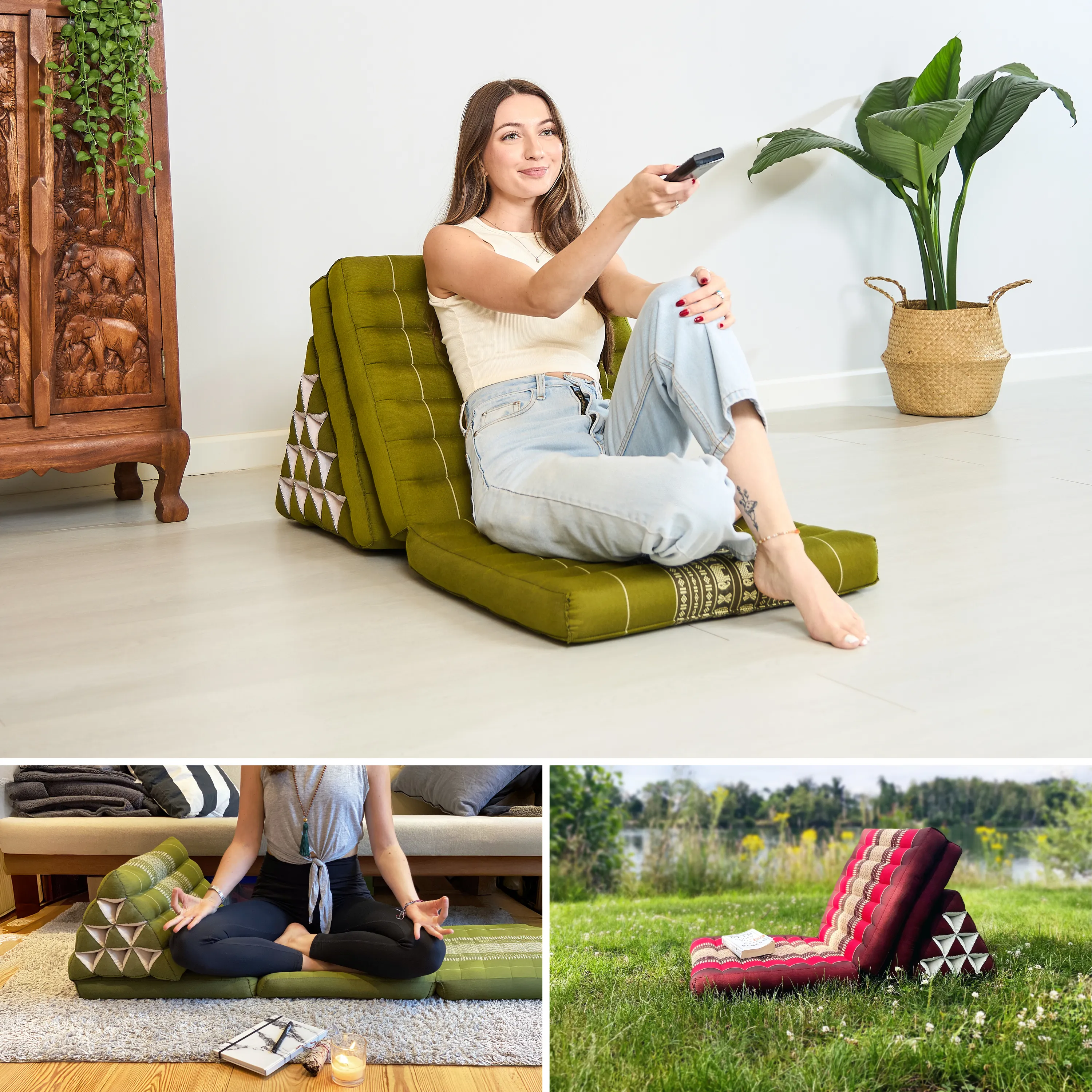 Coussin thaï en kapok hauteur XXL