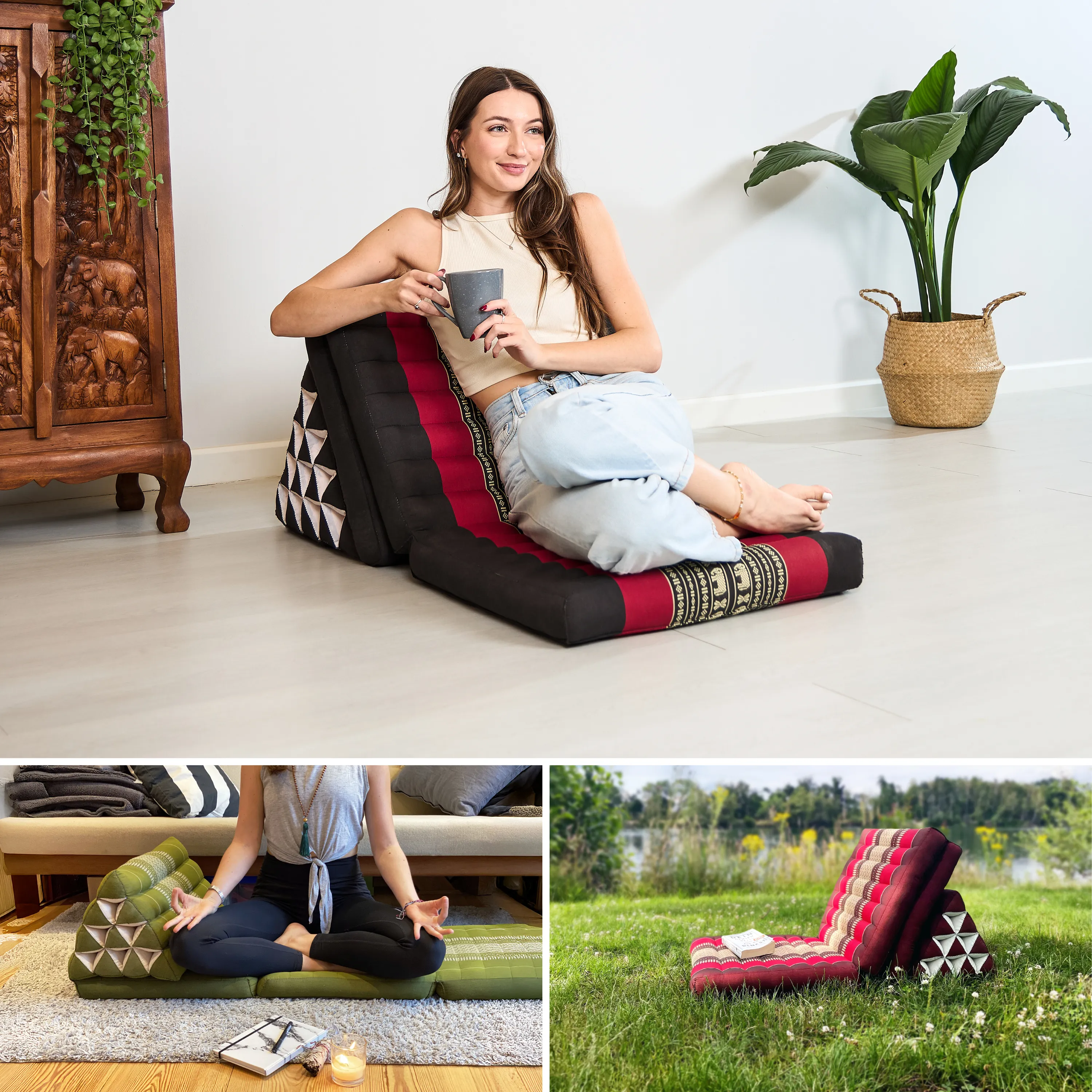 Coussin thaï en kapok hauteur XXL