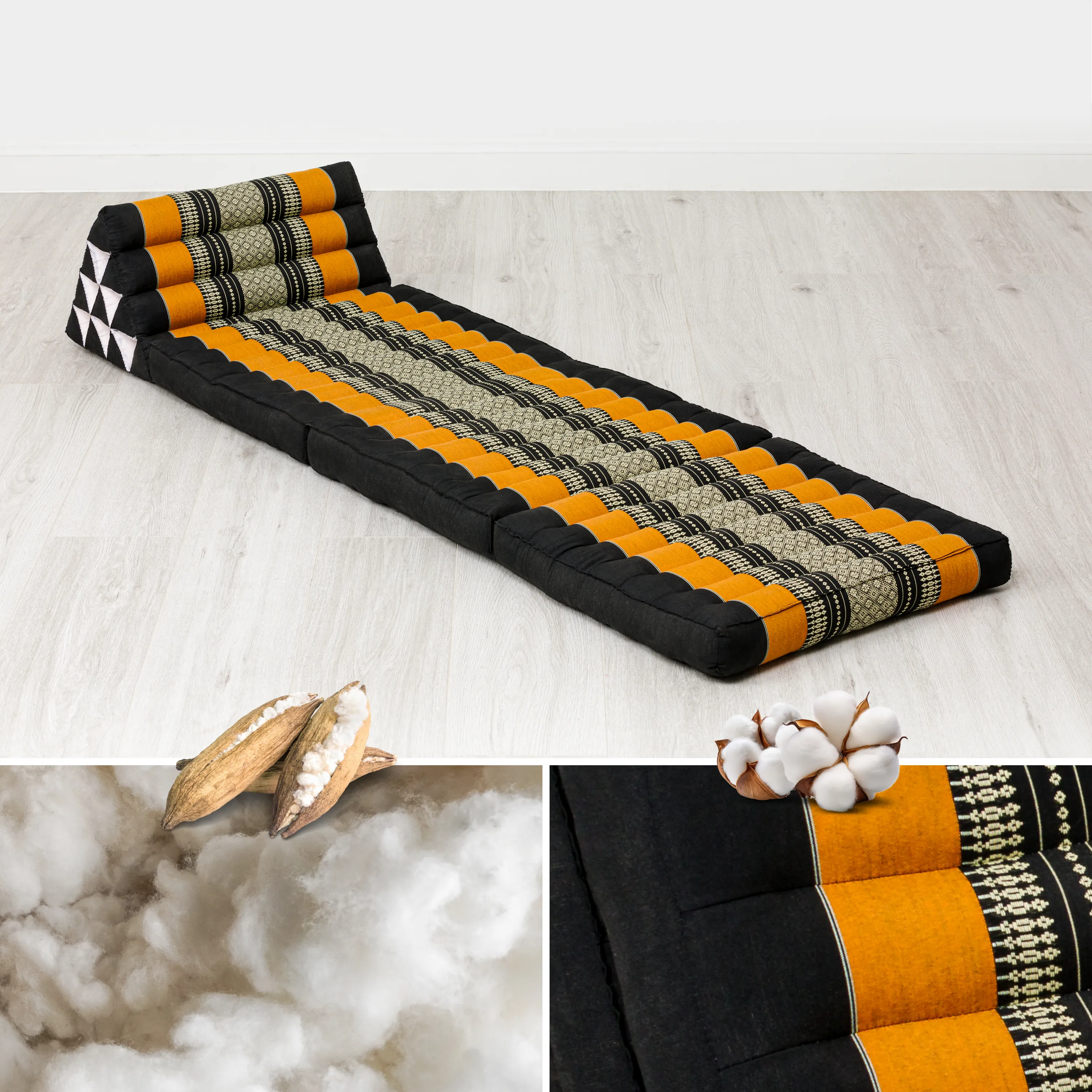 Coussin thaï avec matelas 3 parties en kapok, Classic