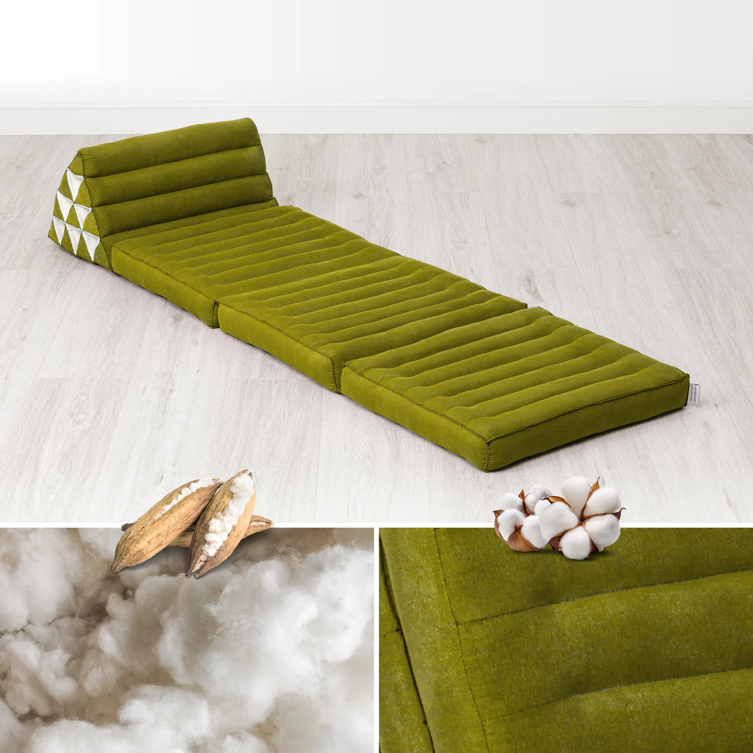 Coussin thaï avec matelas 3 parties en kapok, Basic