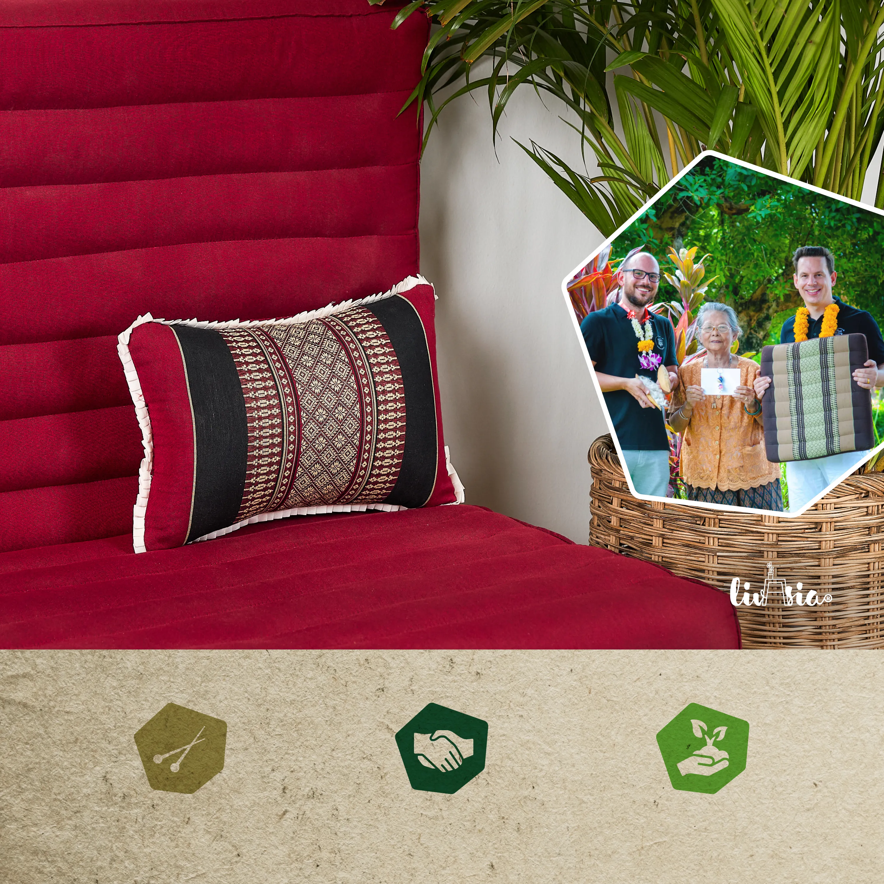 Coussin décoratif en kapok