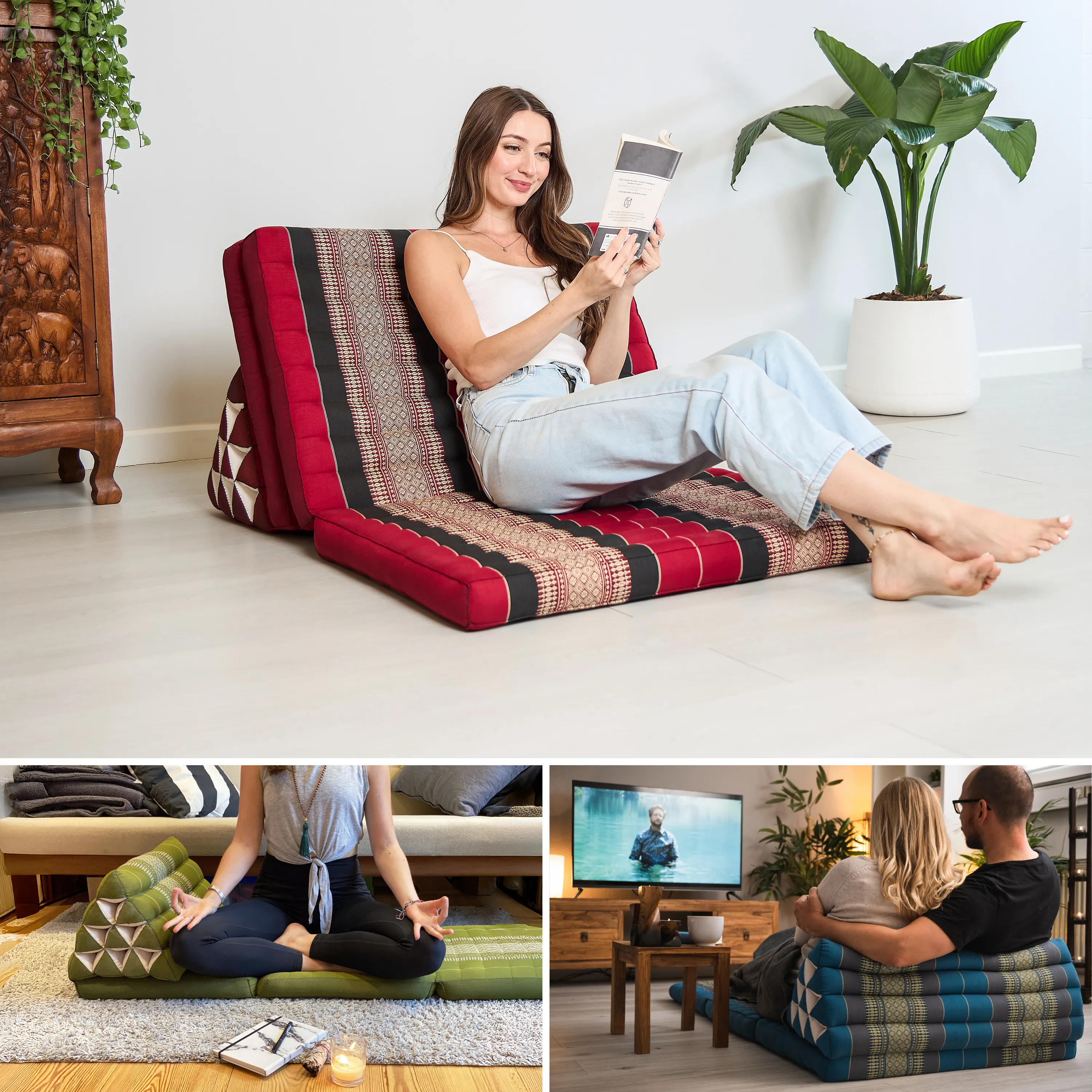 Coussin thaï en kapok largeur XXL