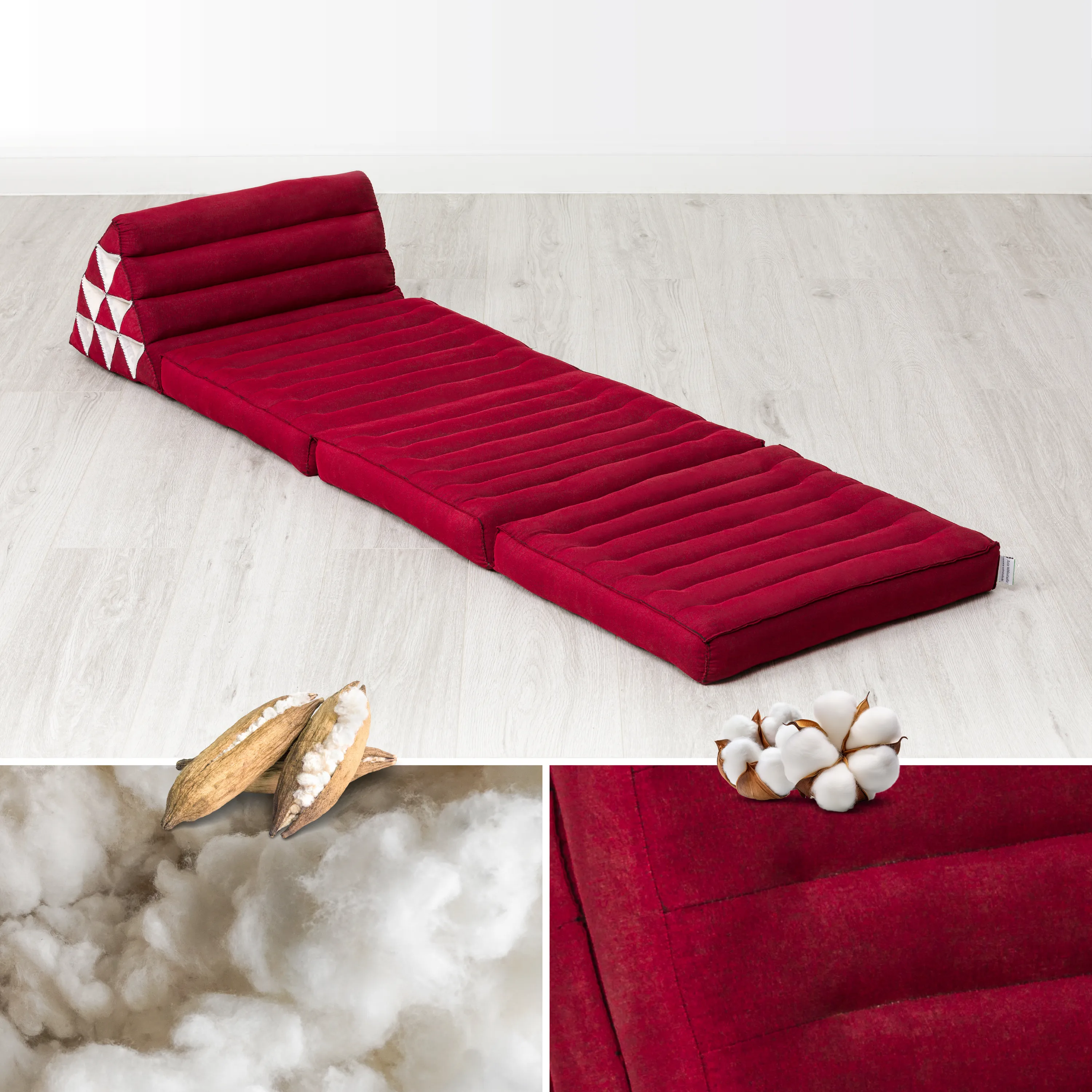 Coussin thaï avec matelas 3 parties en kapok, Basic