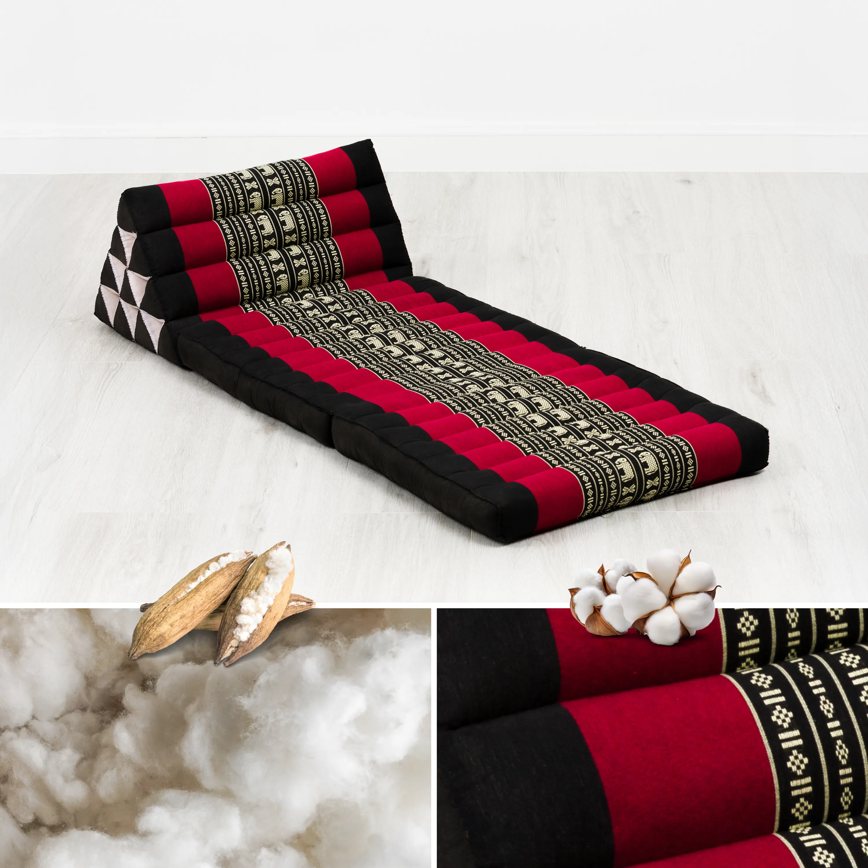 Coussin thaï avec matelas 2 parties en kapok