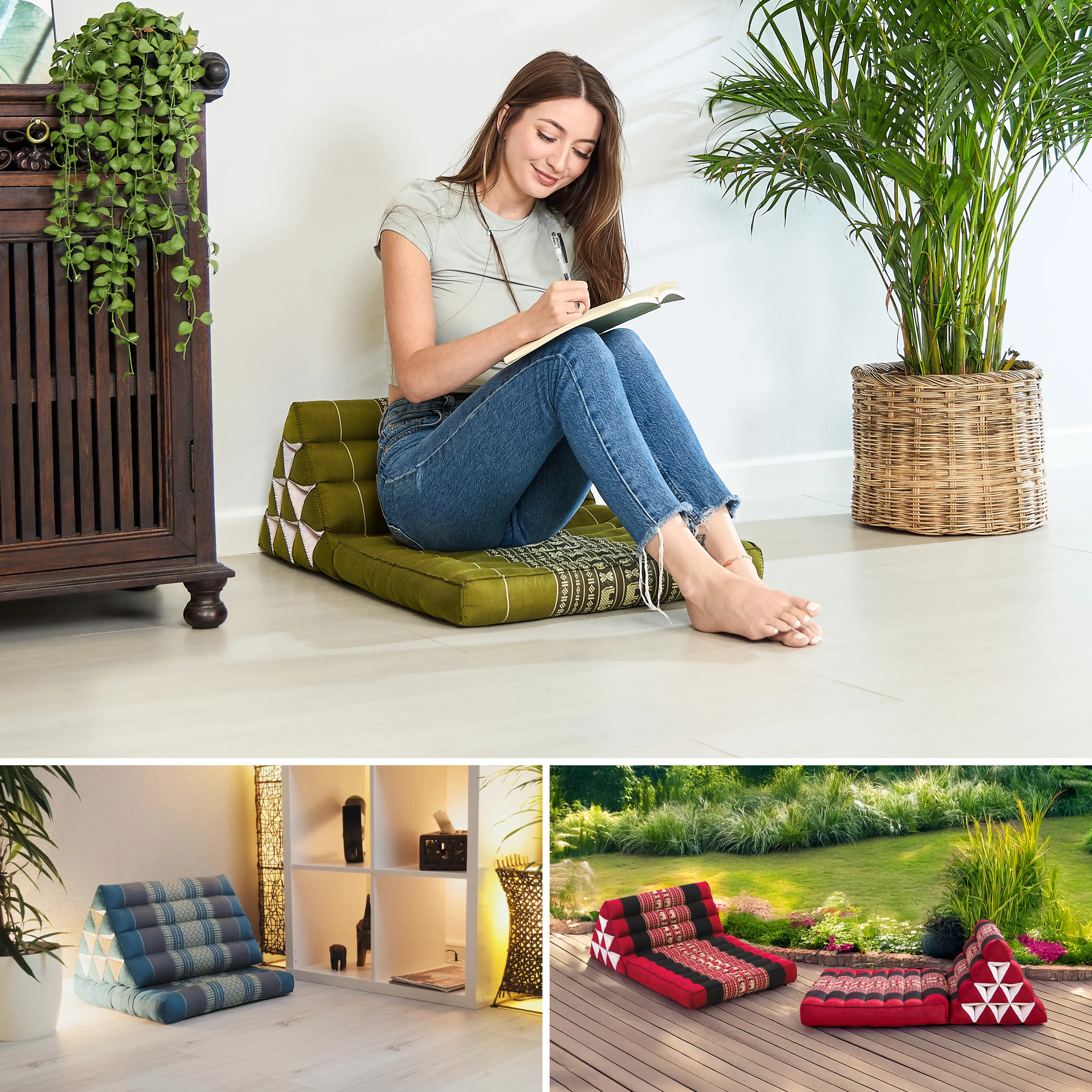 Coussin thaï avec matelas 1 partie en kapok