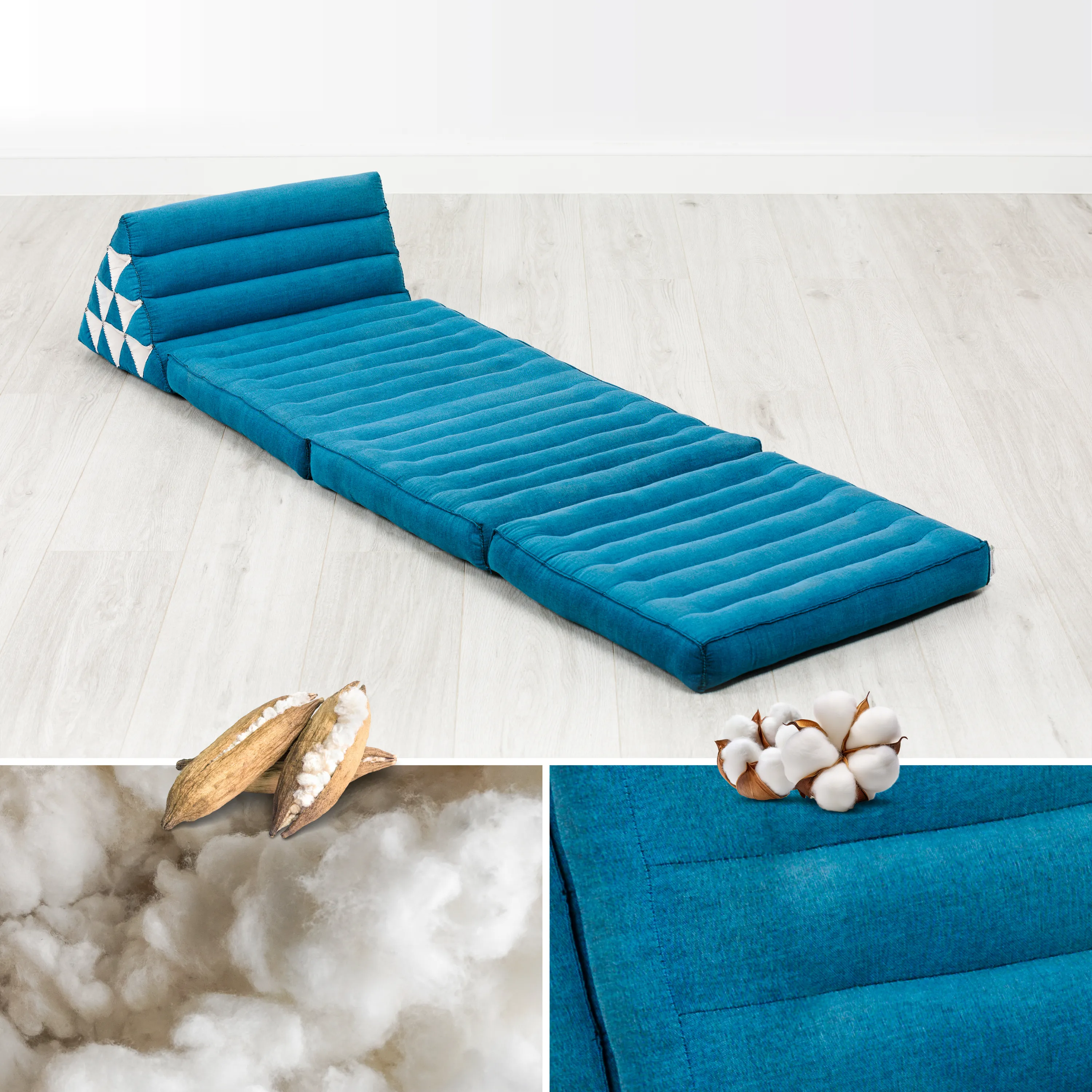 Coussin thaï avec matelas 3 parties en kapok, Basic