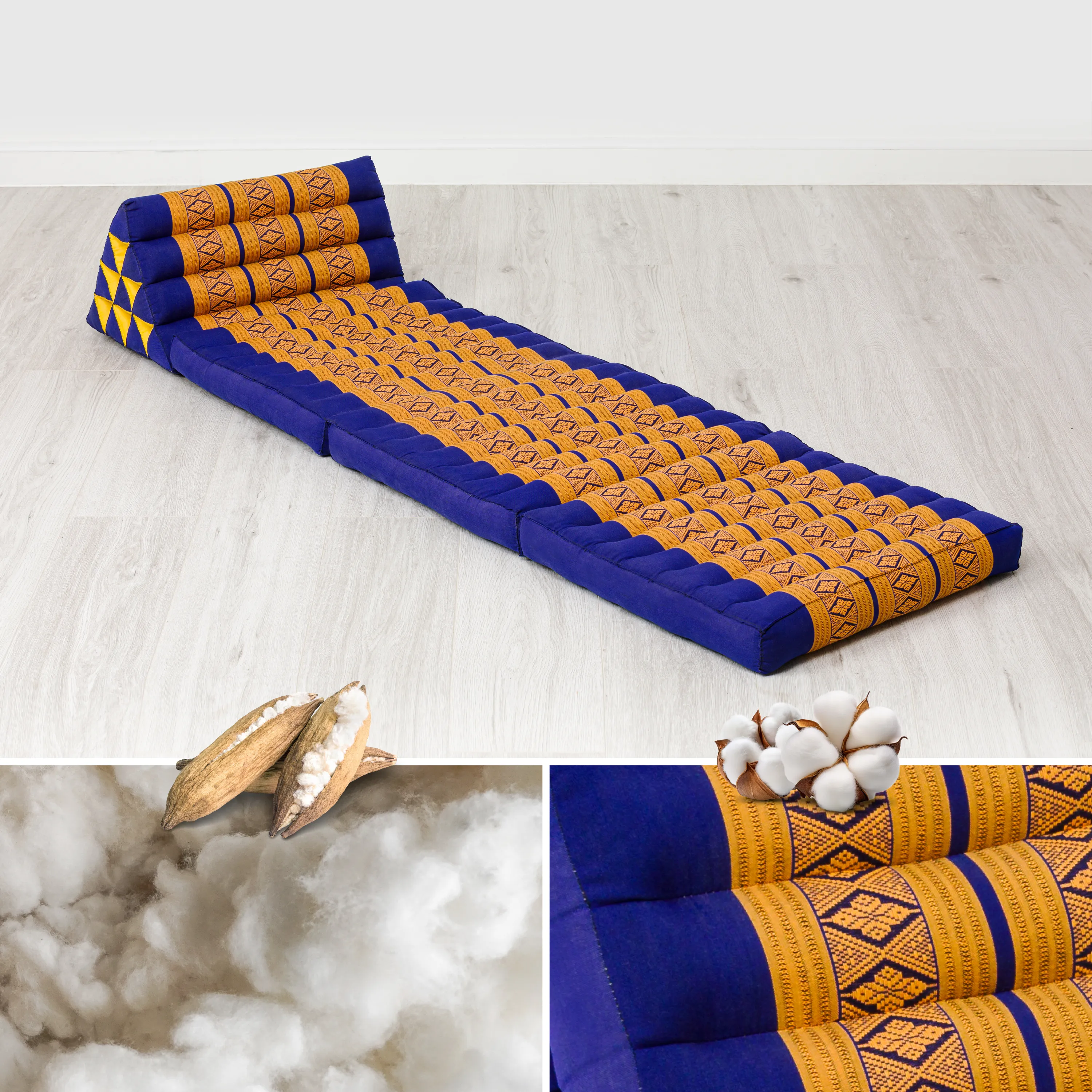 Coussin thaï avec matelas 3 parties en kapok, Classic