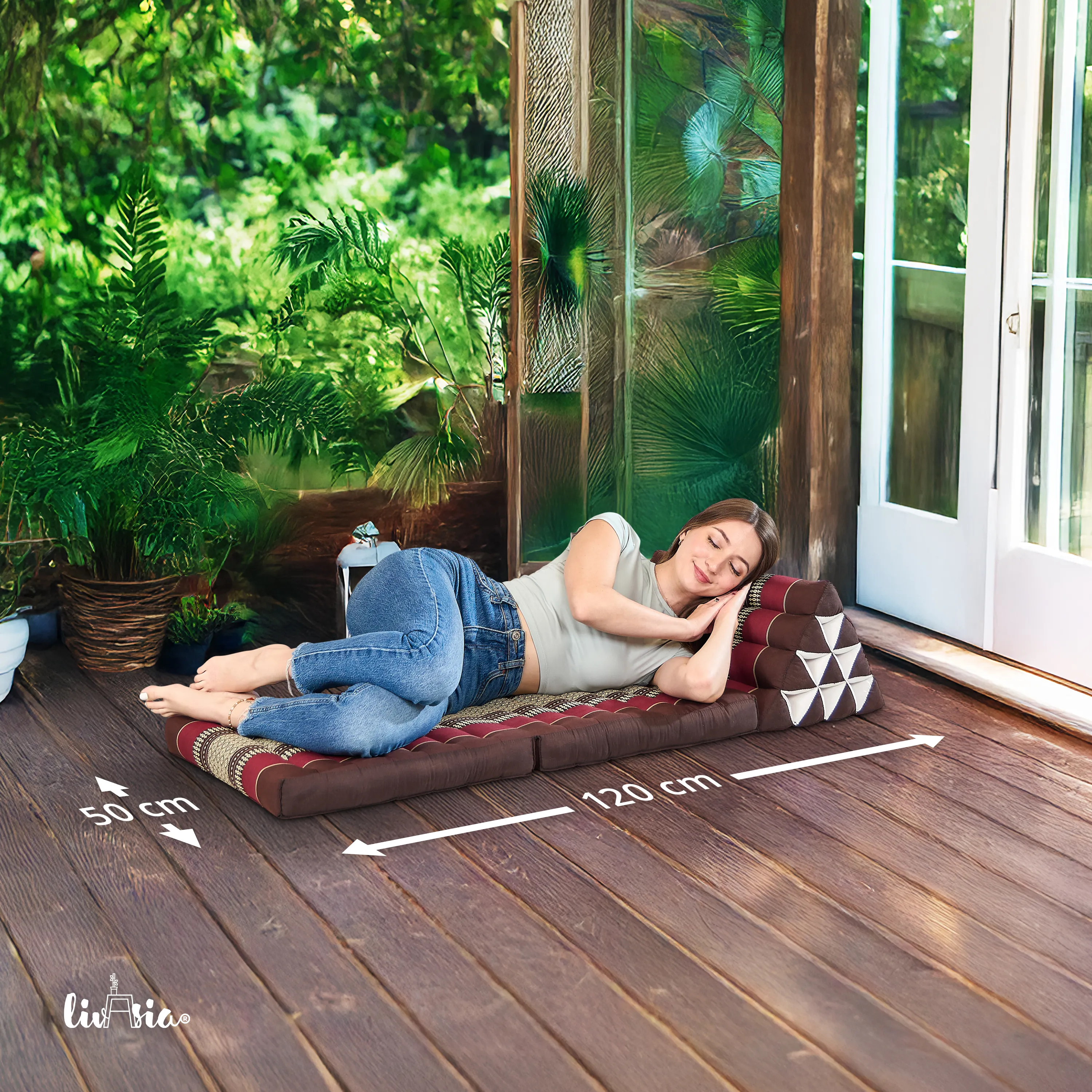 Coussin thaï avec matelas 2 parties en kapok