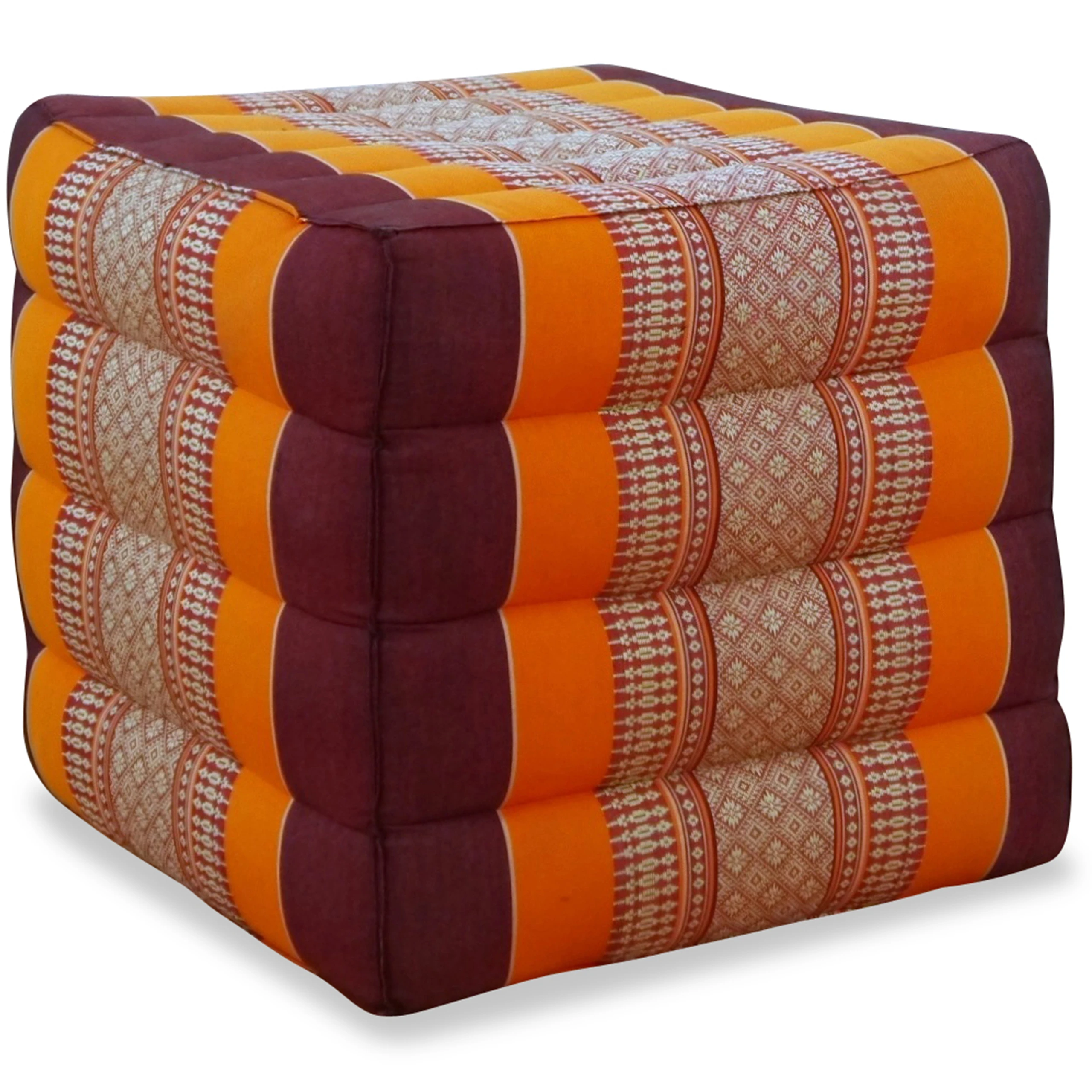 Wuerfel-40x40-orange_frei Coussin cube en kapok