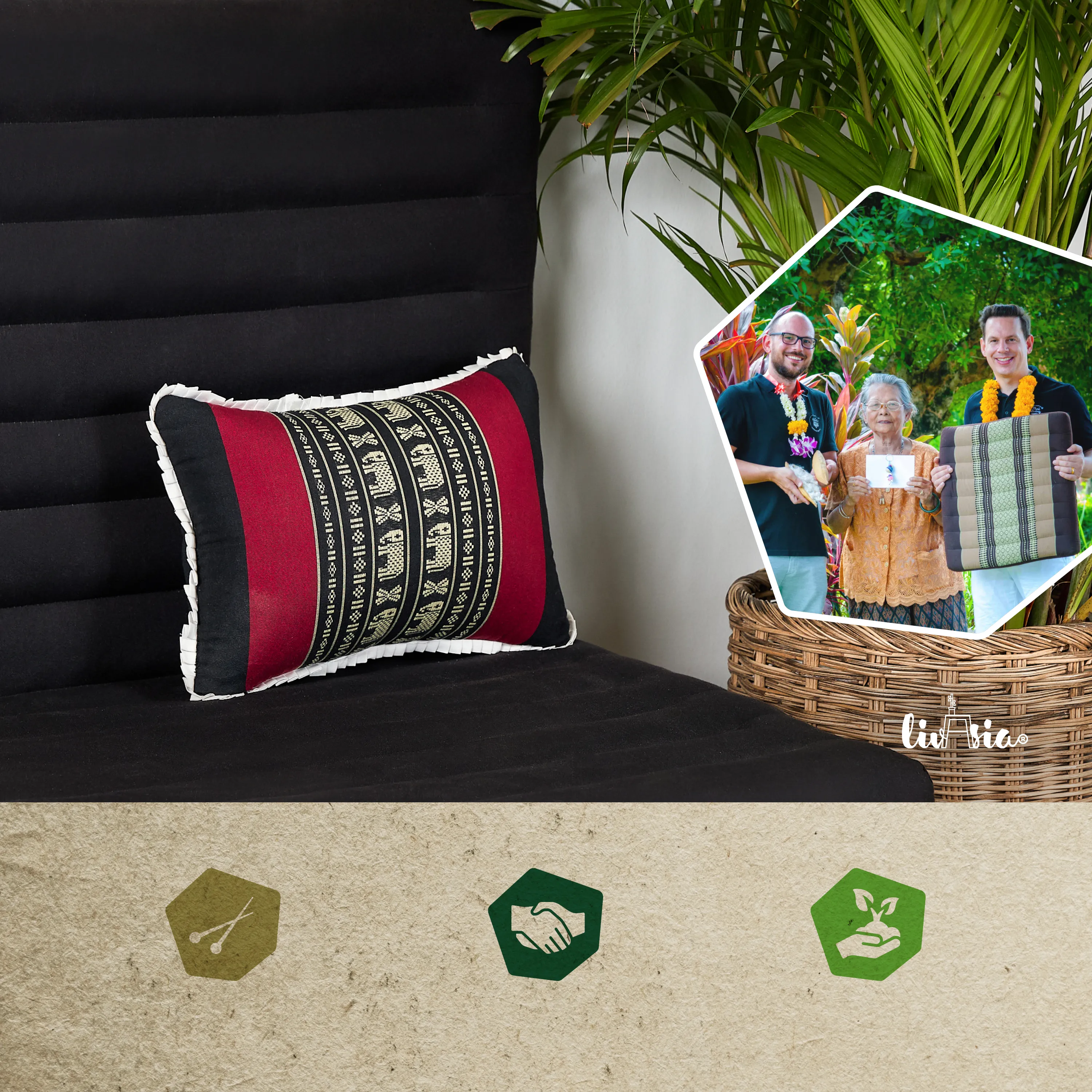 Coussin décoratif en kapok
