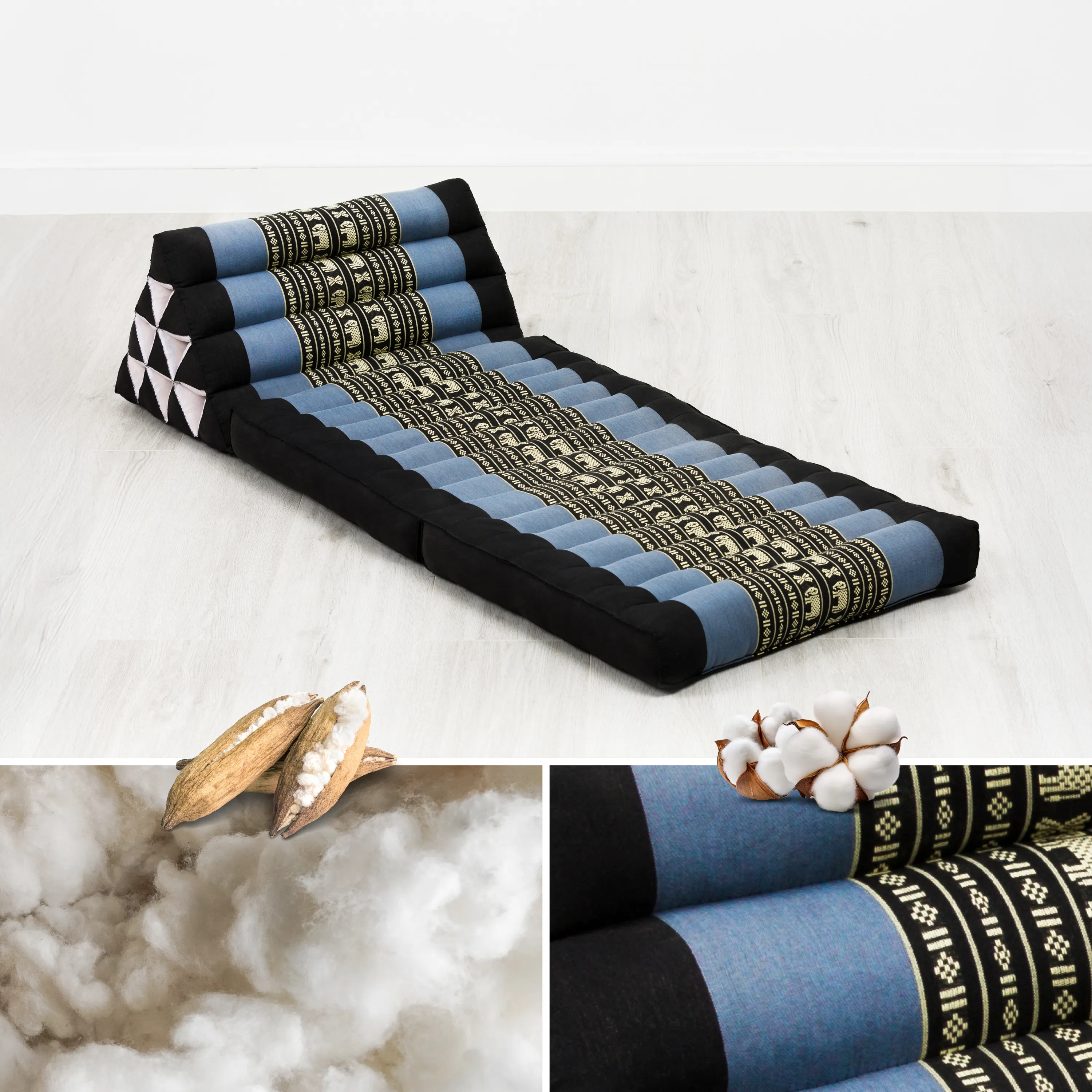 Coussin thaï avec matelas 2 parties en kapok