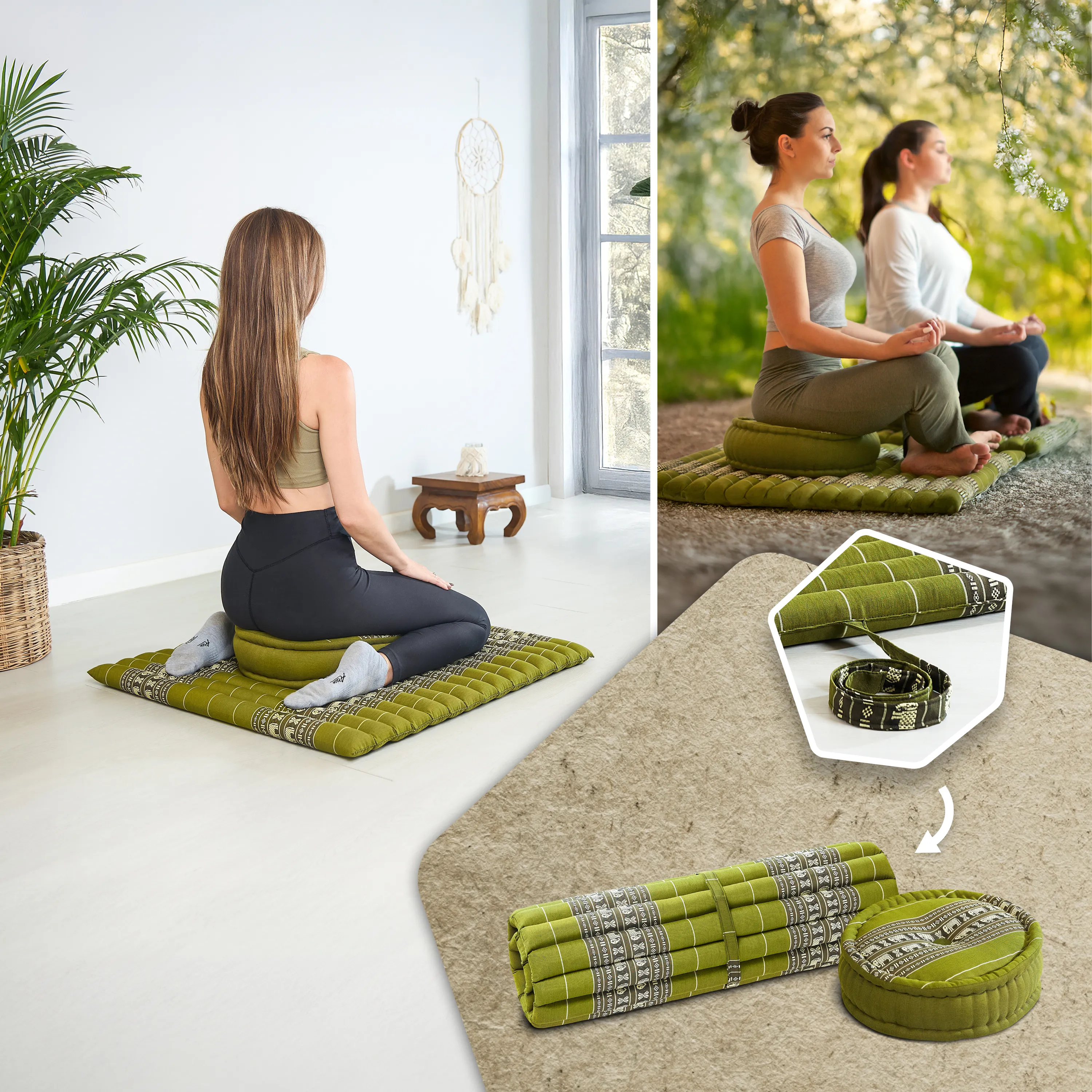 Set de coussins de méditation en kapok XL