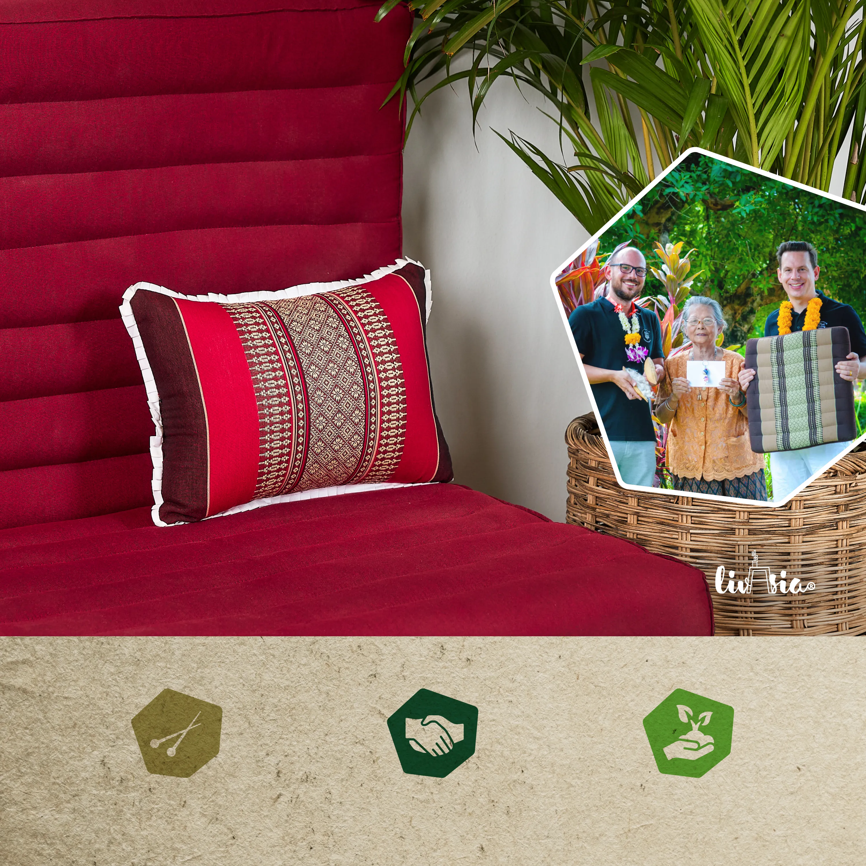 Coussin décoratif en kapok