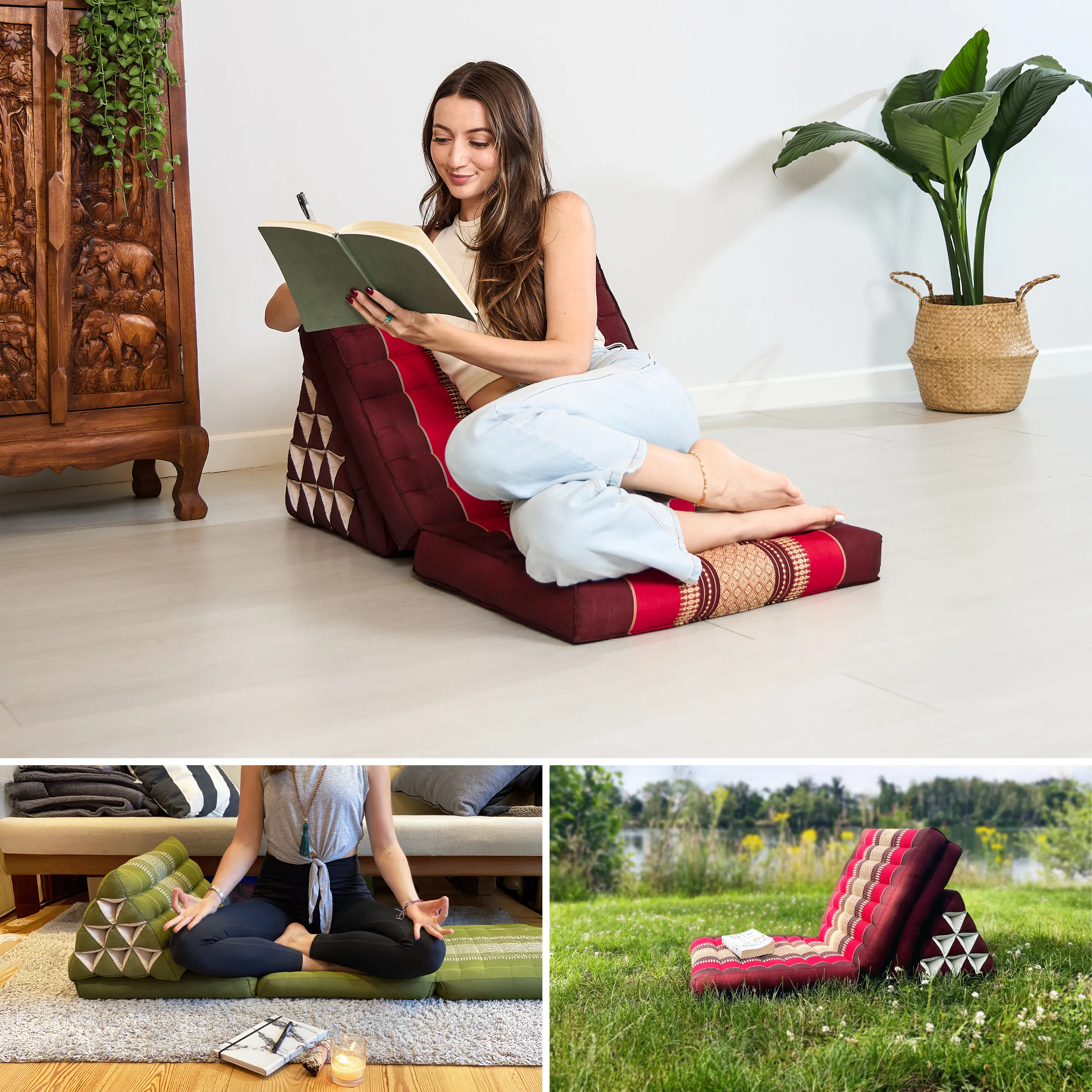 Coussin thaï en kapok hauteur XXL