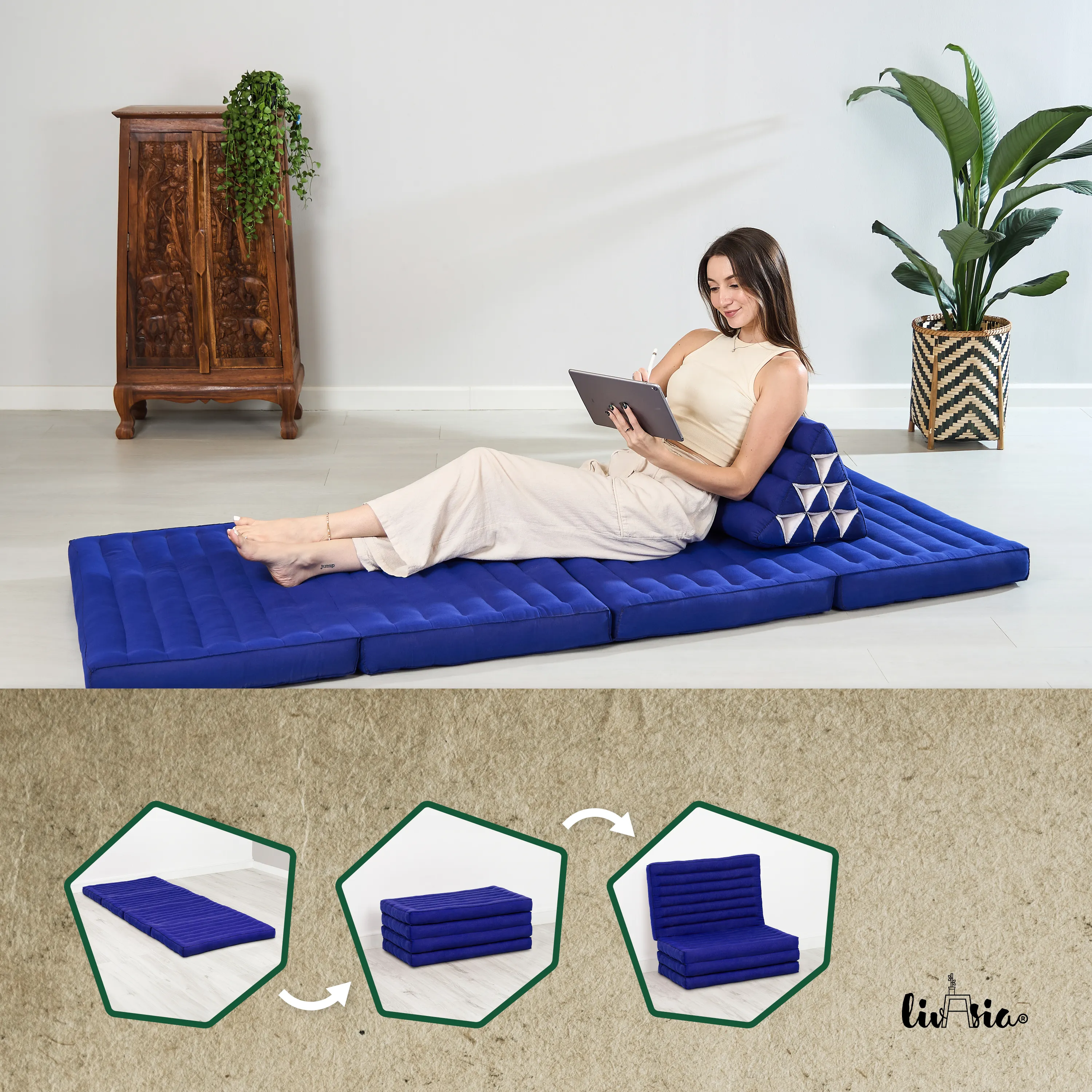 Matelas pliable en kapok, 80 cm de large, Basic