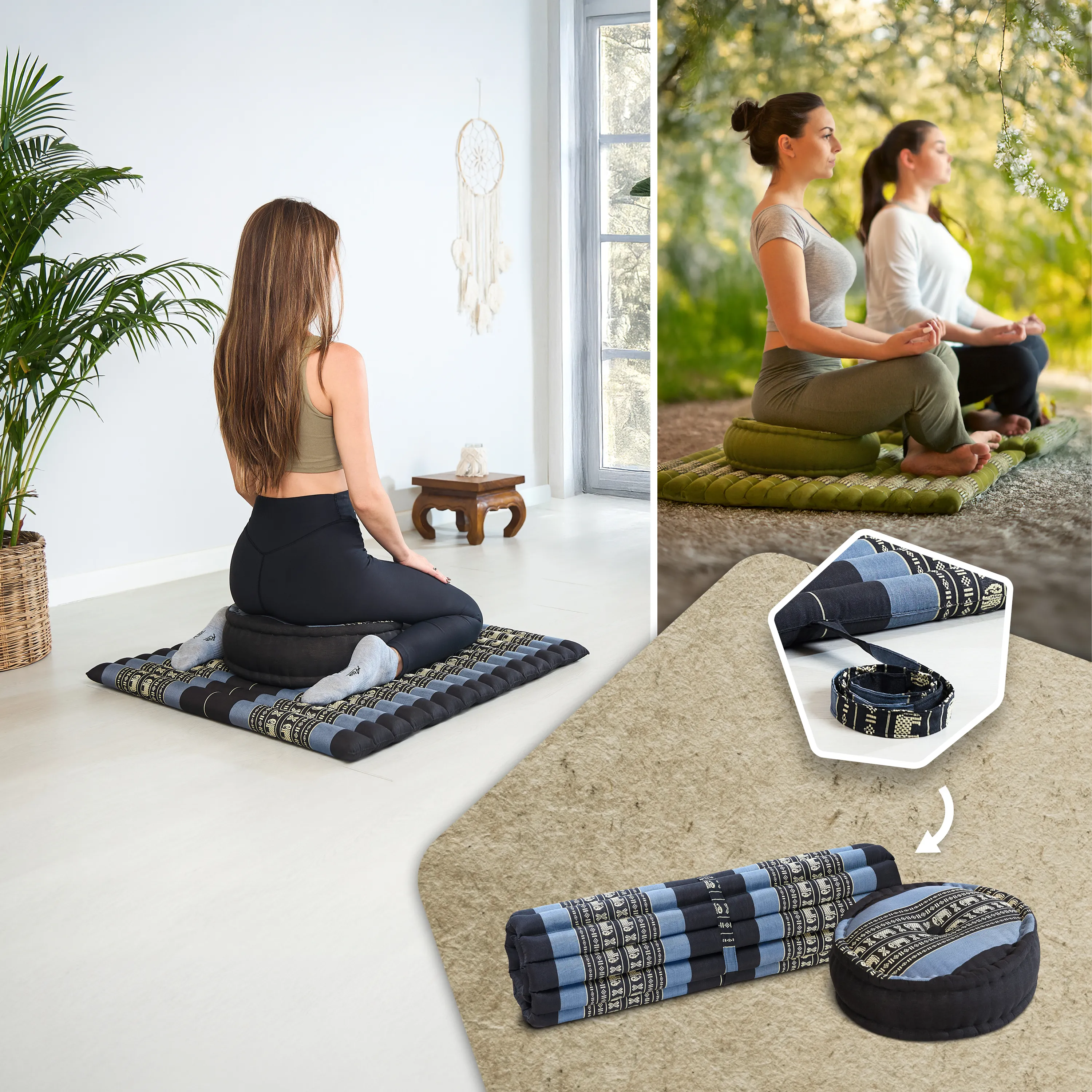 Set de coussins de méditation en kapok XL