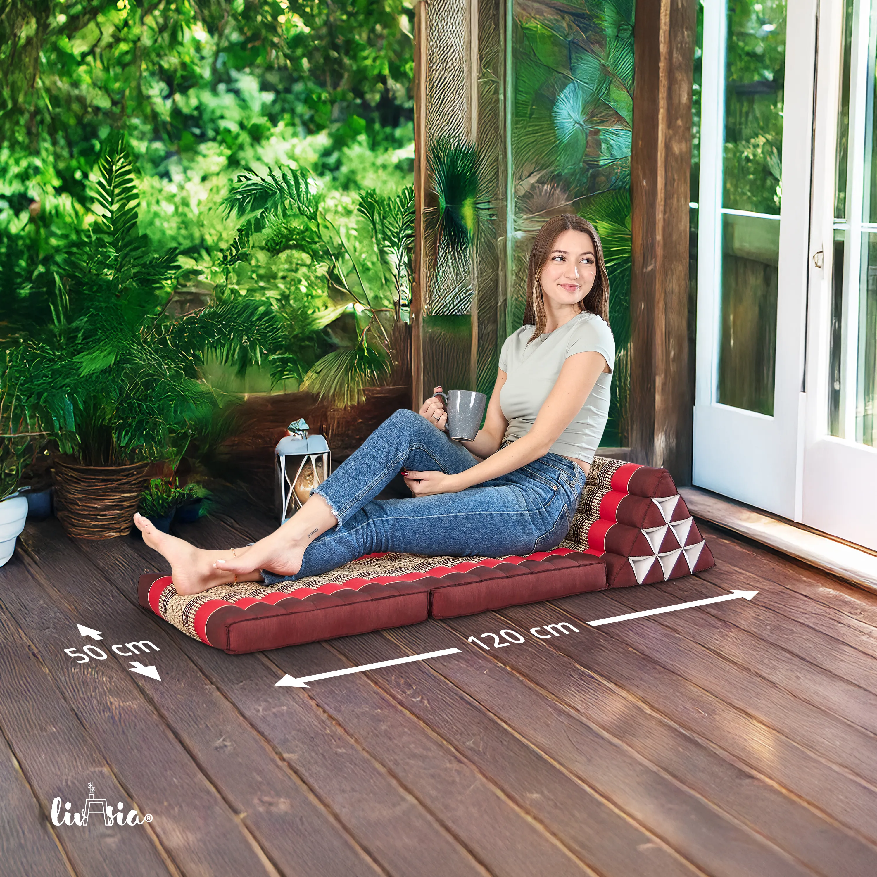 Coussin thaï avec matelas 2 parties en kapok