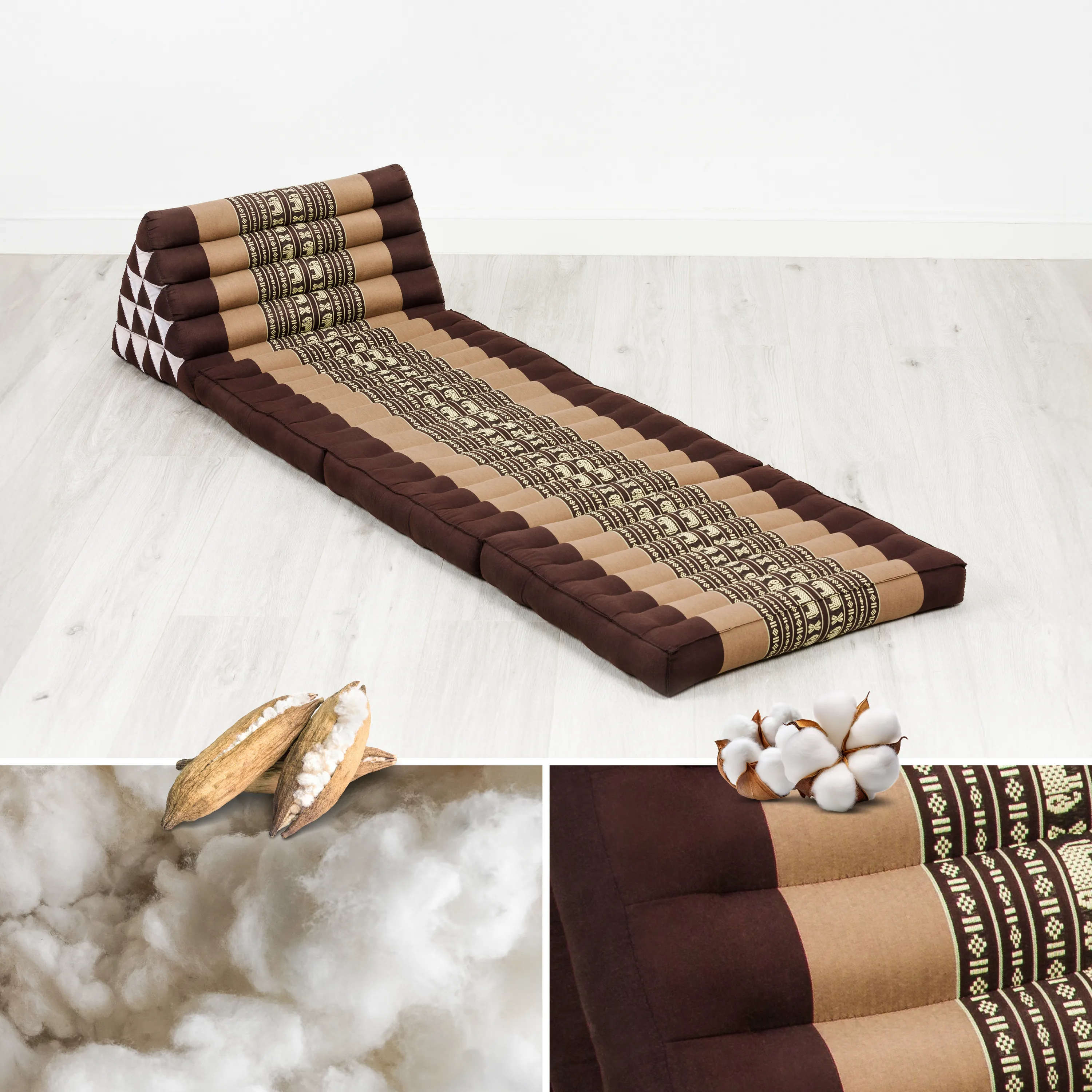 Coussin thaï en kapok hauteur XXL