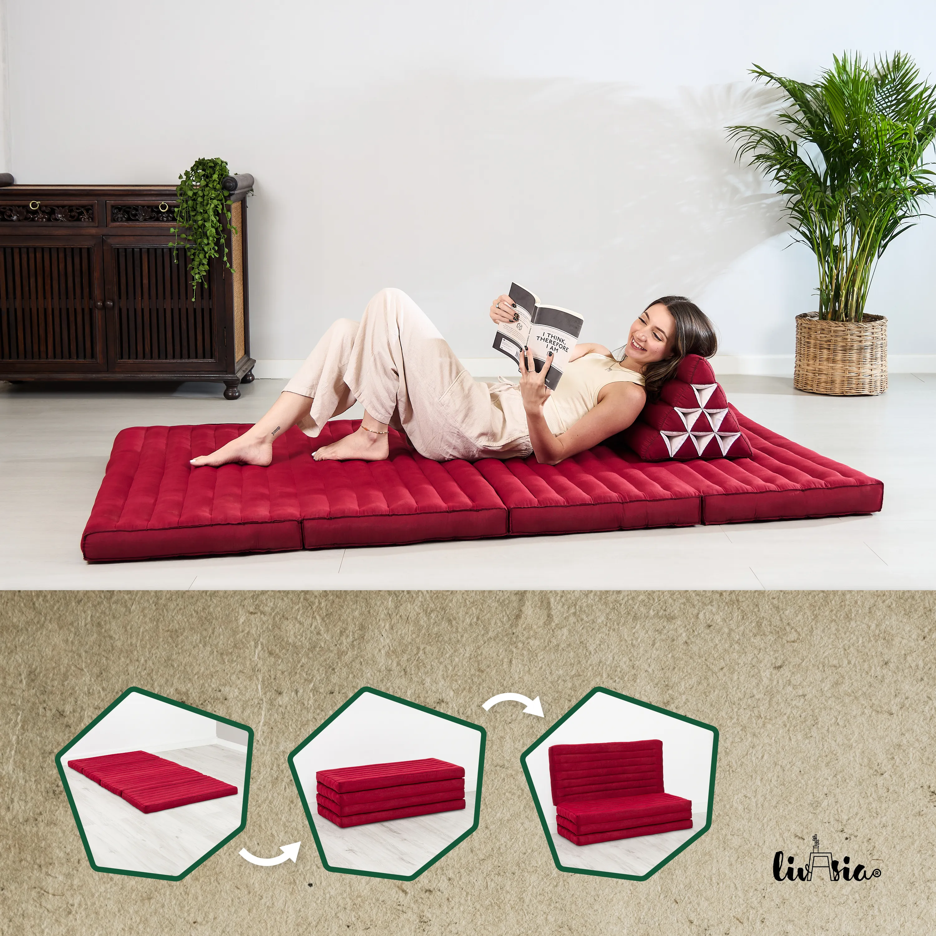 Matelas pliable en kapok, 110 cm de large, Basic