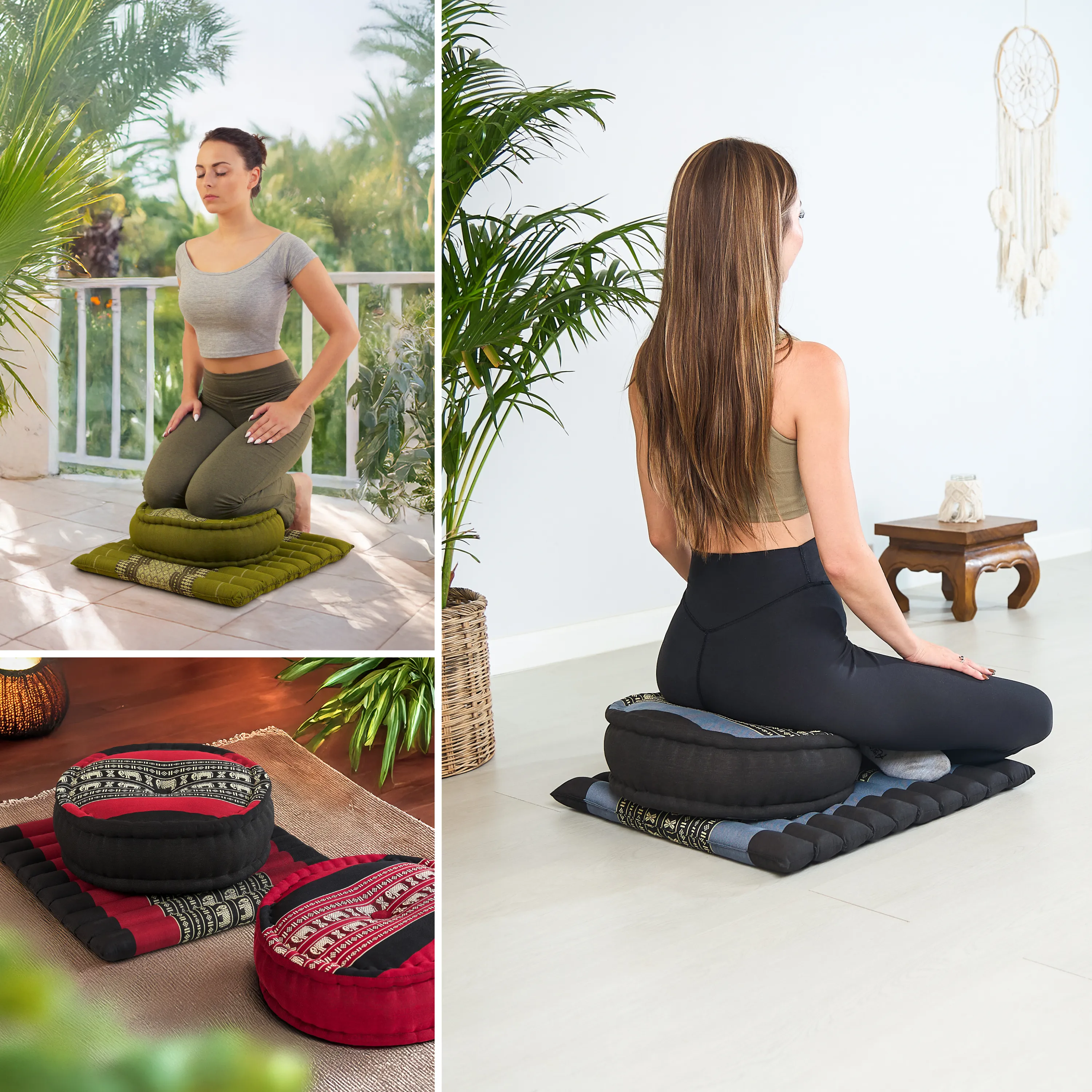 Set de coussins de méditation en kapok L