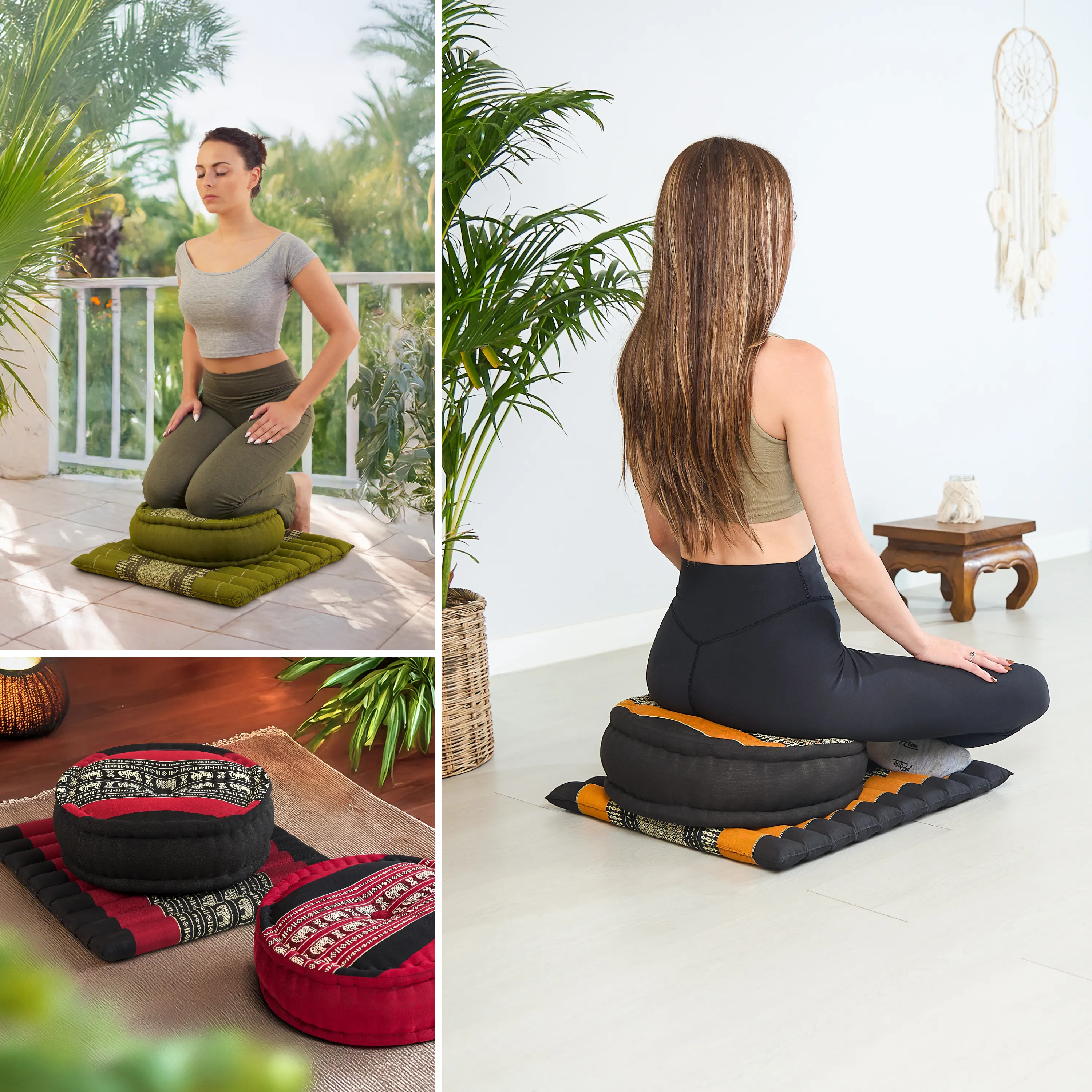 Set de coussins de méditation en kapok L