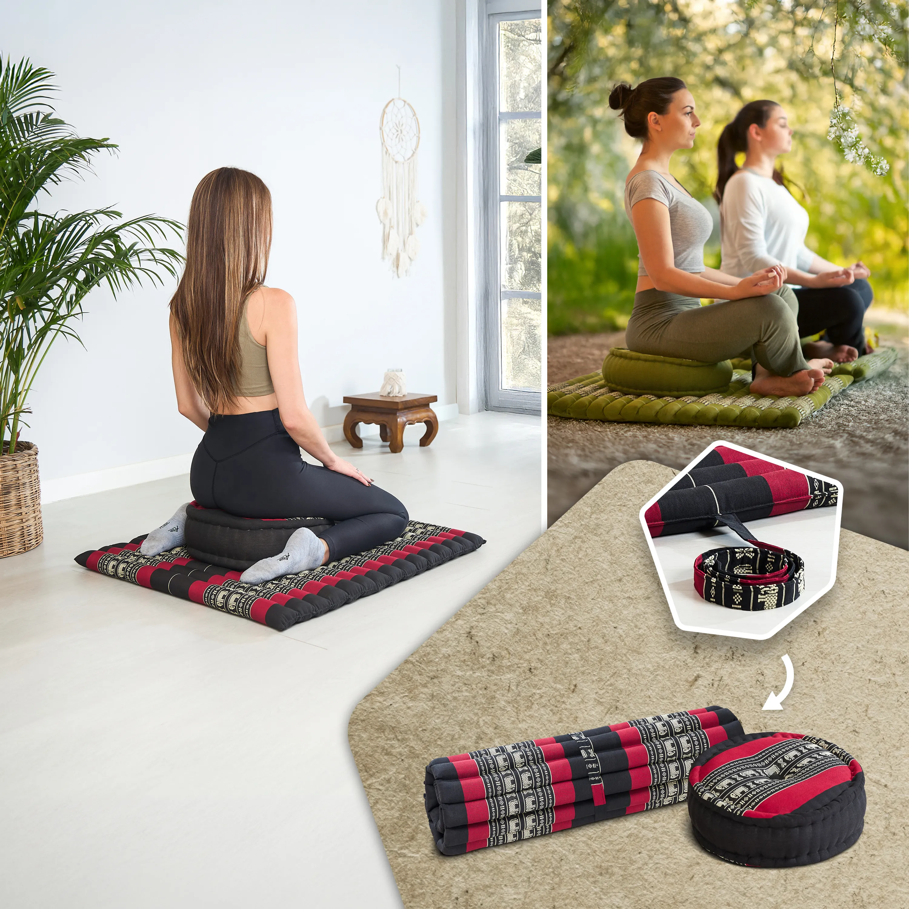 Set de coussins de méditation en kapok XL