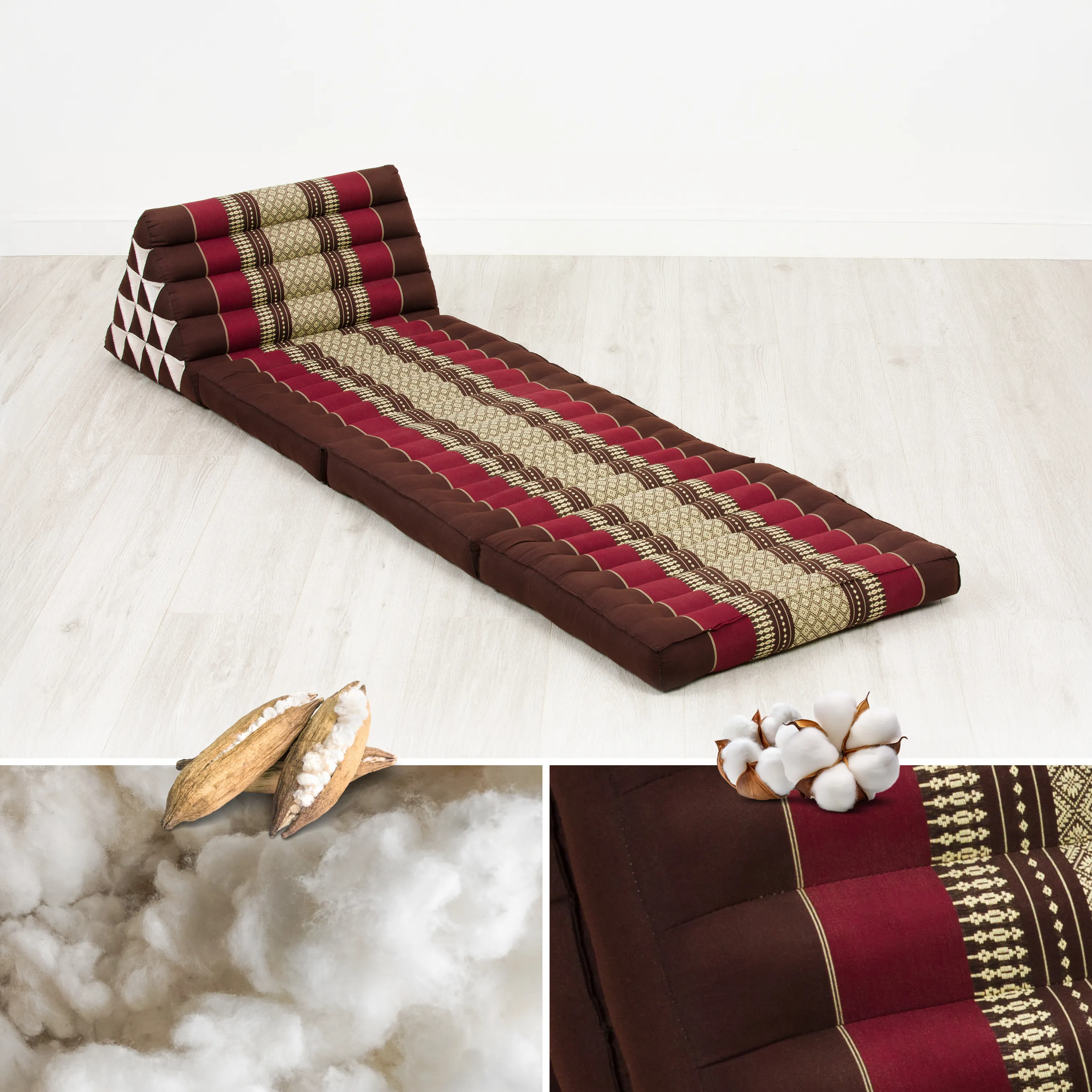 Coussin thaï en kapok hauteur XXL