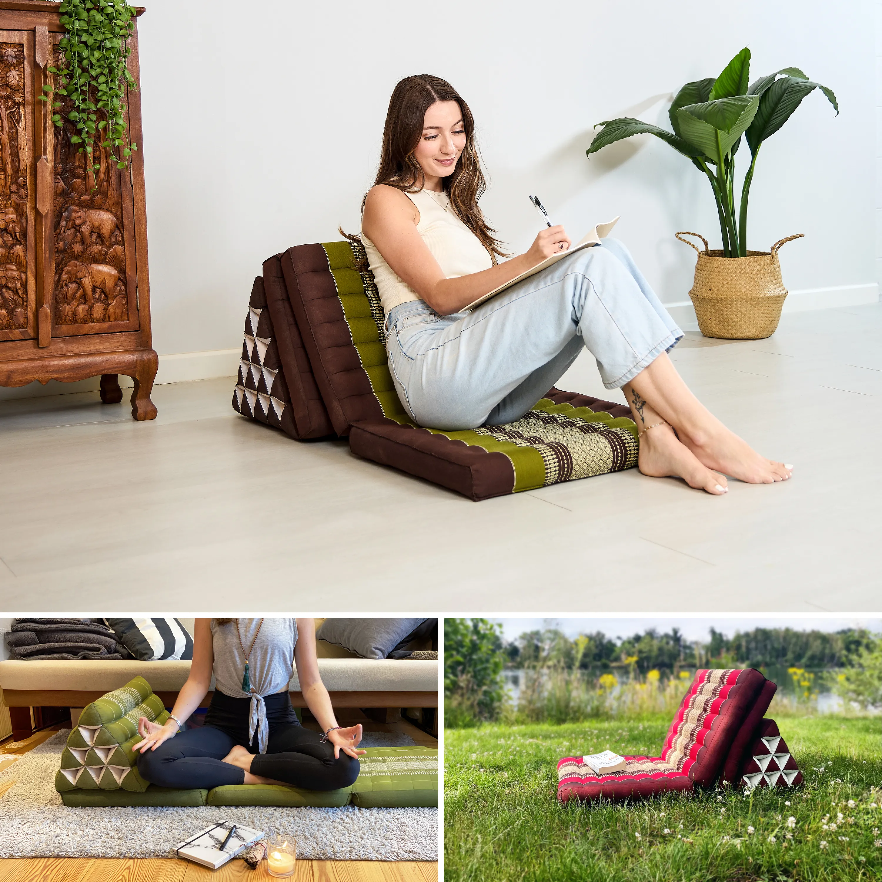 Coussin thaï en kapok hauteur XXL