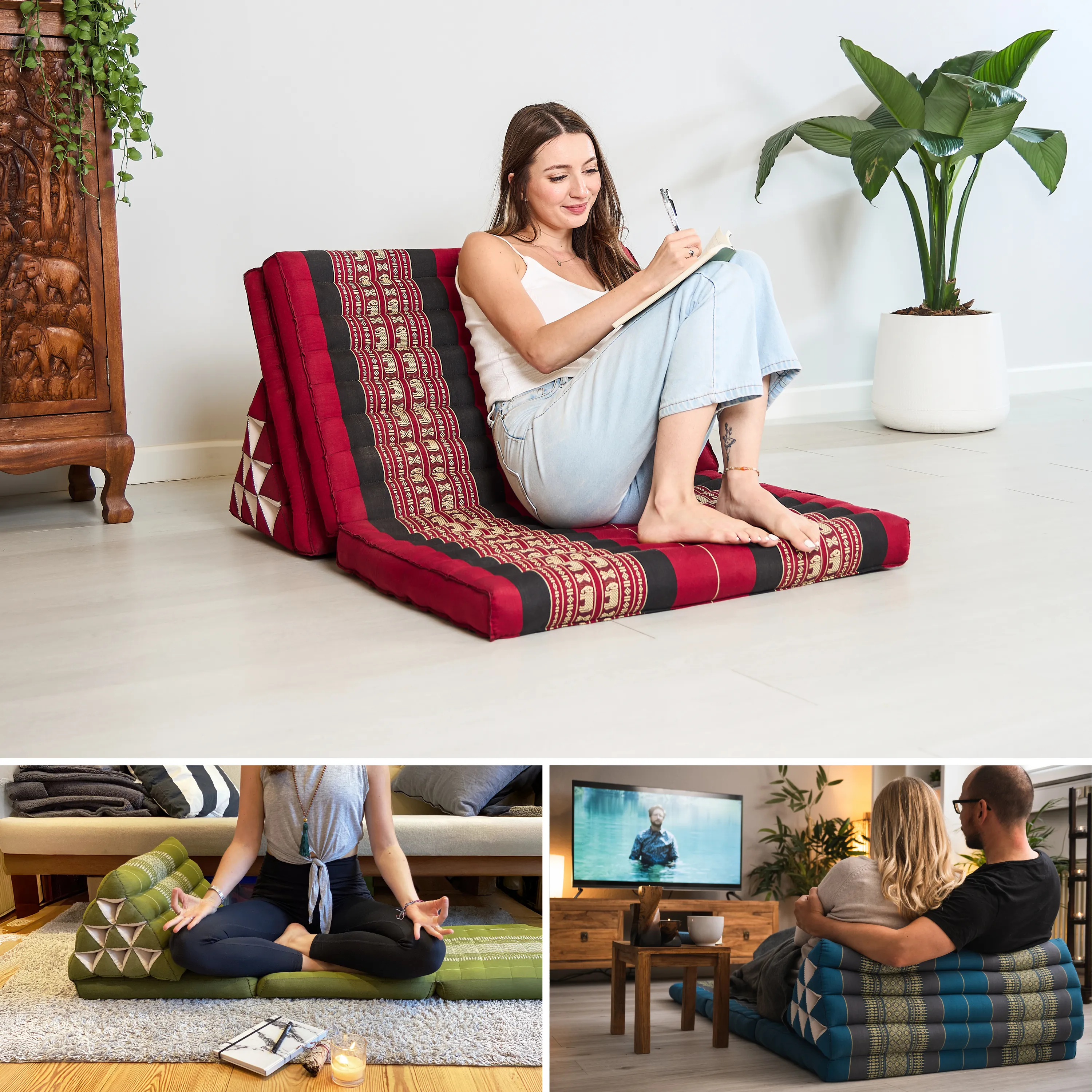 Coussin thaï en kapok largeur XXL