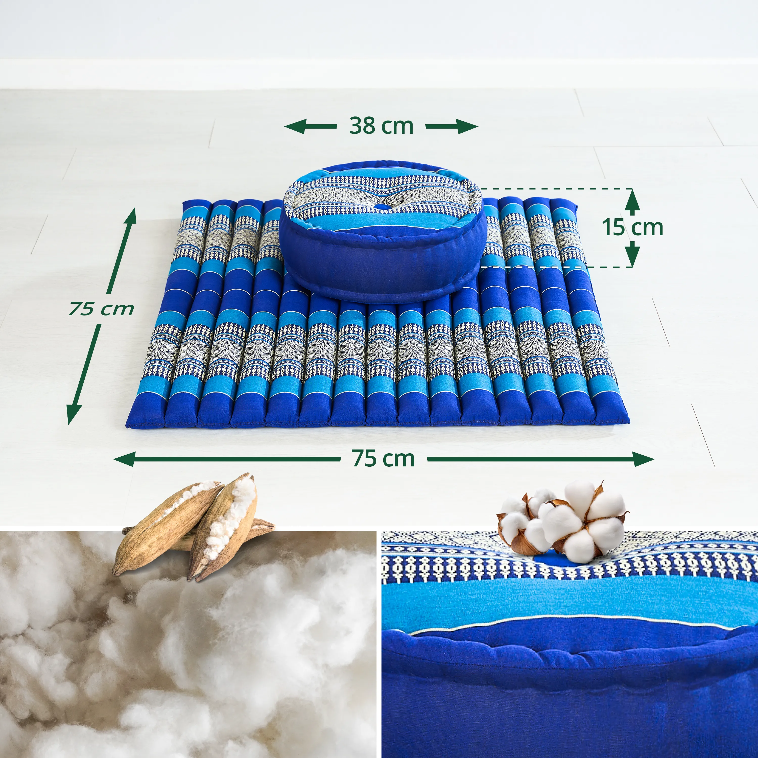 Set de coussins de méditation en kapok XL