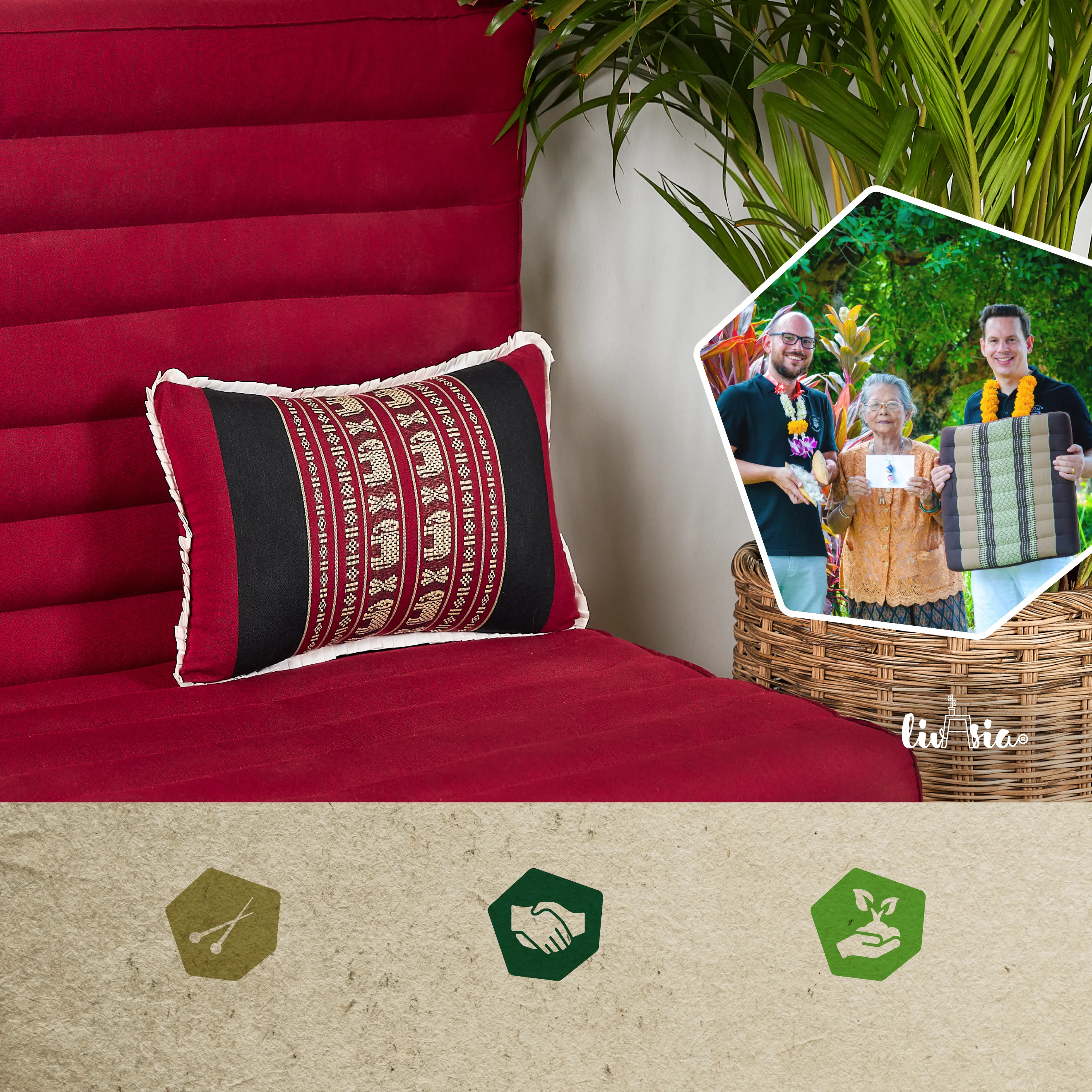 Coussin décoratif en kapok