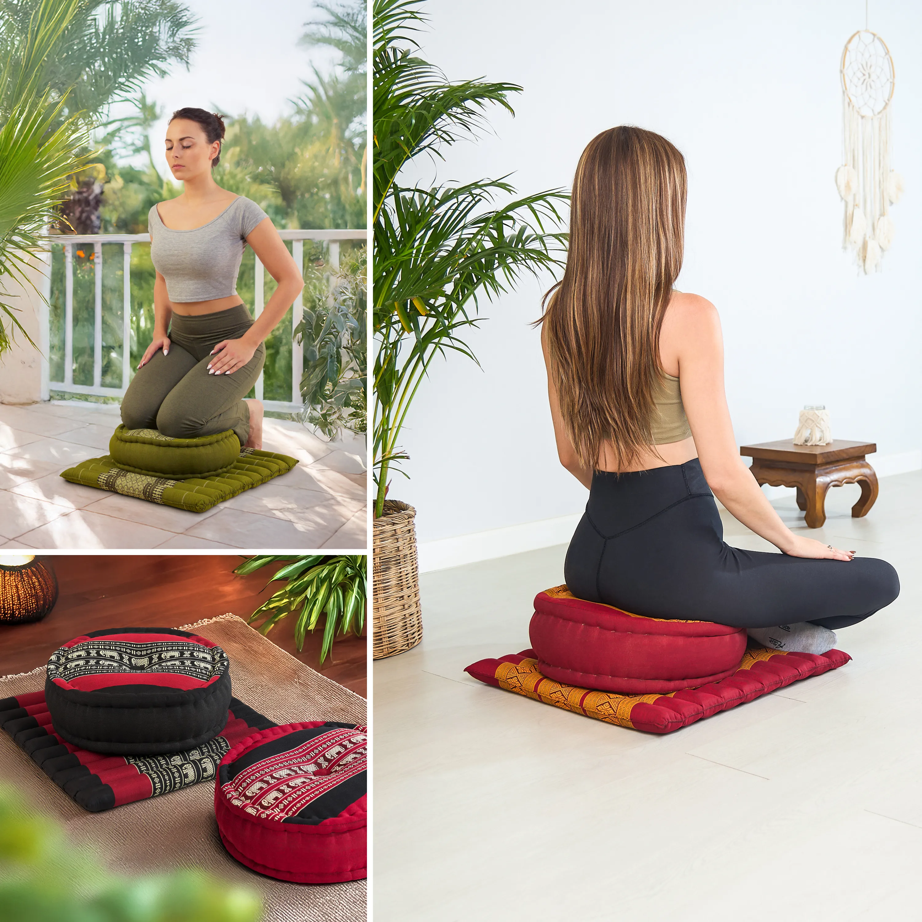 Set de coussins de méditation en kapok L