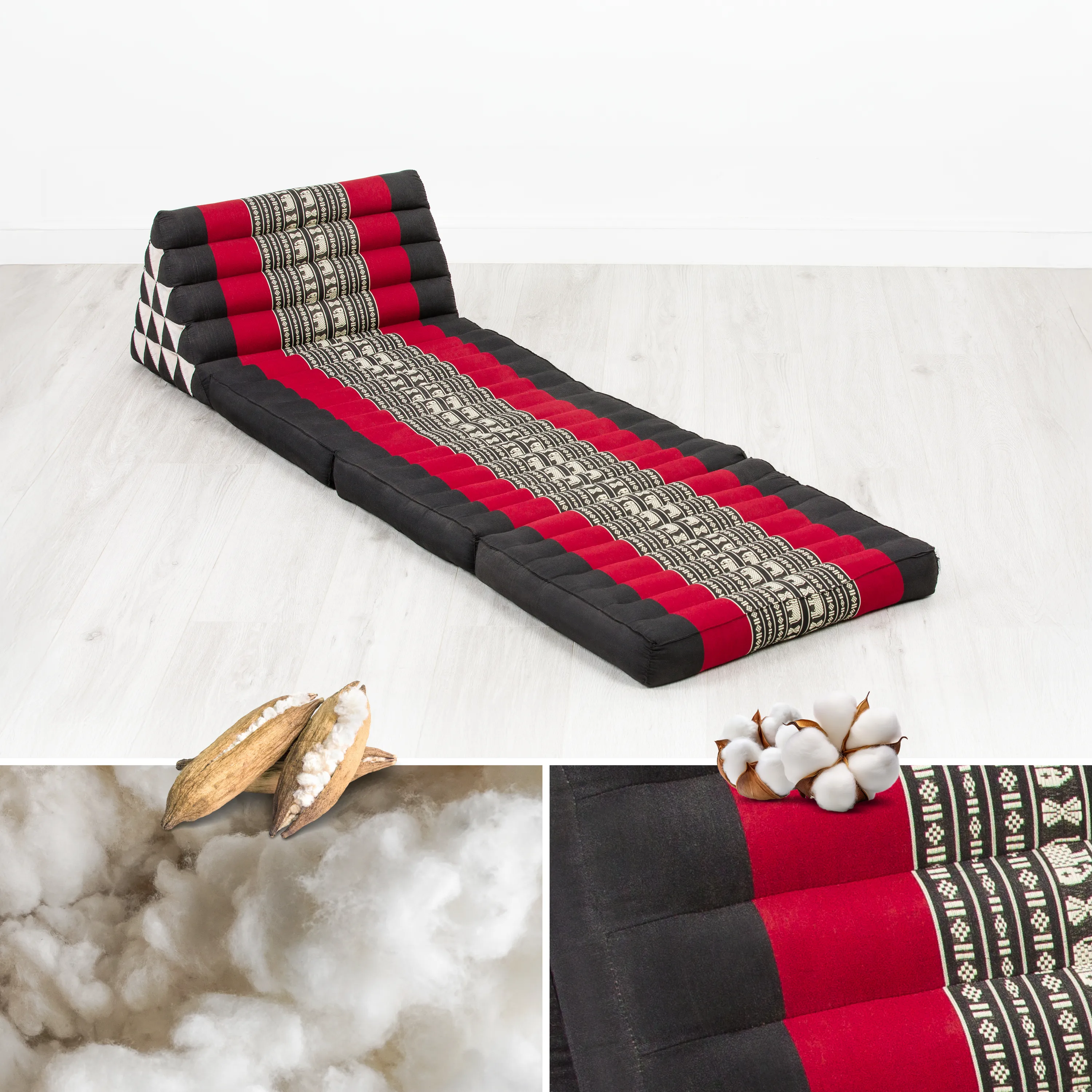 Coussin thaï en kapok hauteur XXL
