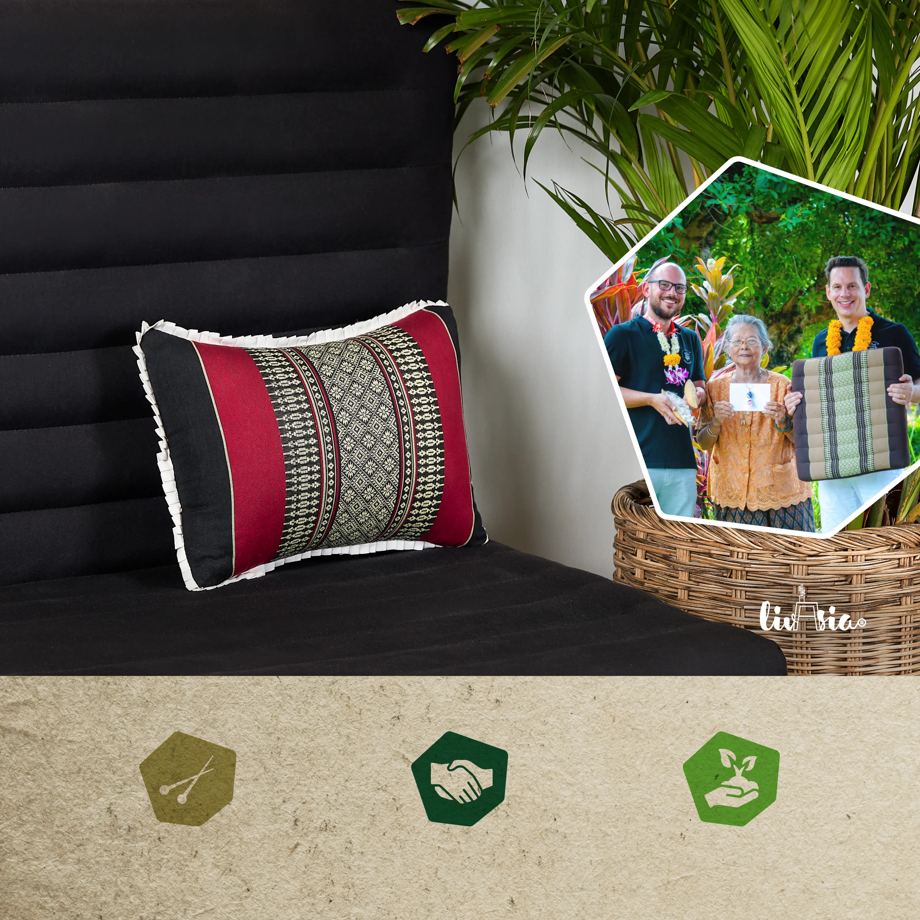 Coussin décoratif en kapok