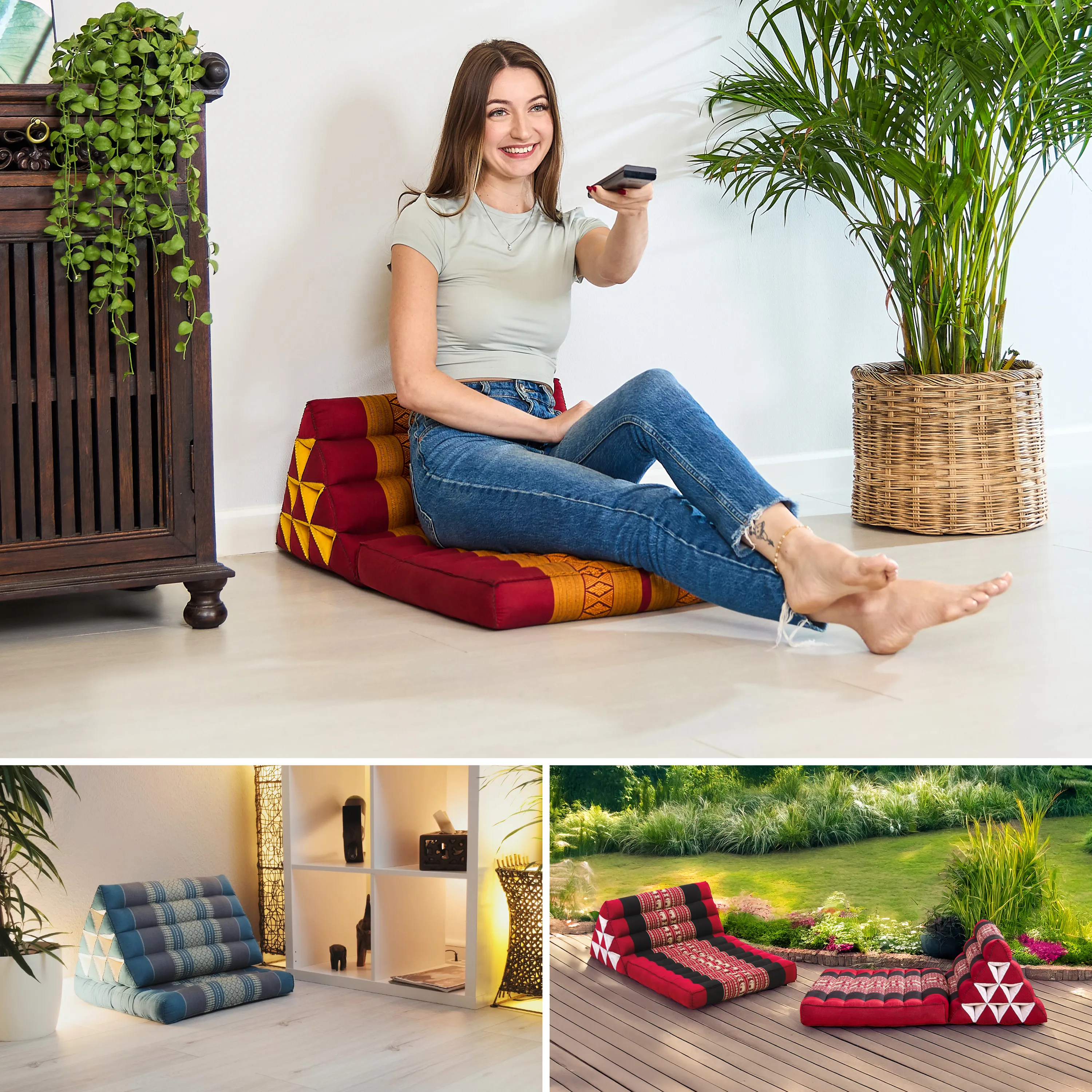Coussin thaï avec matelas 1 partie en kapok