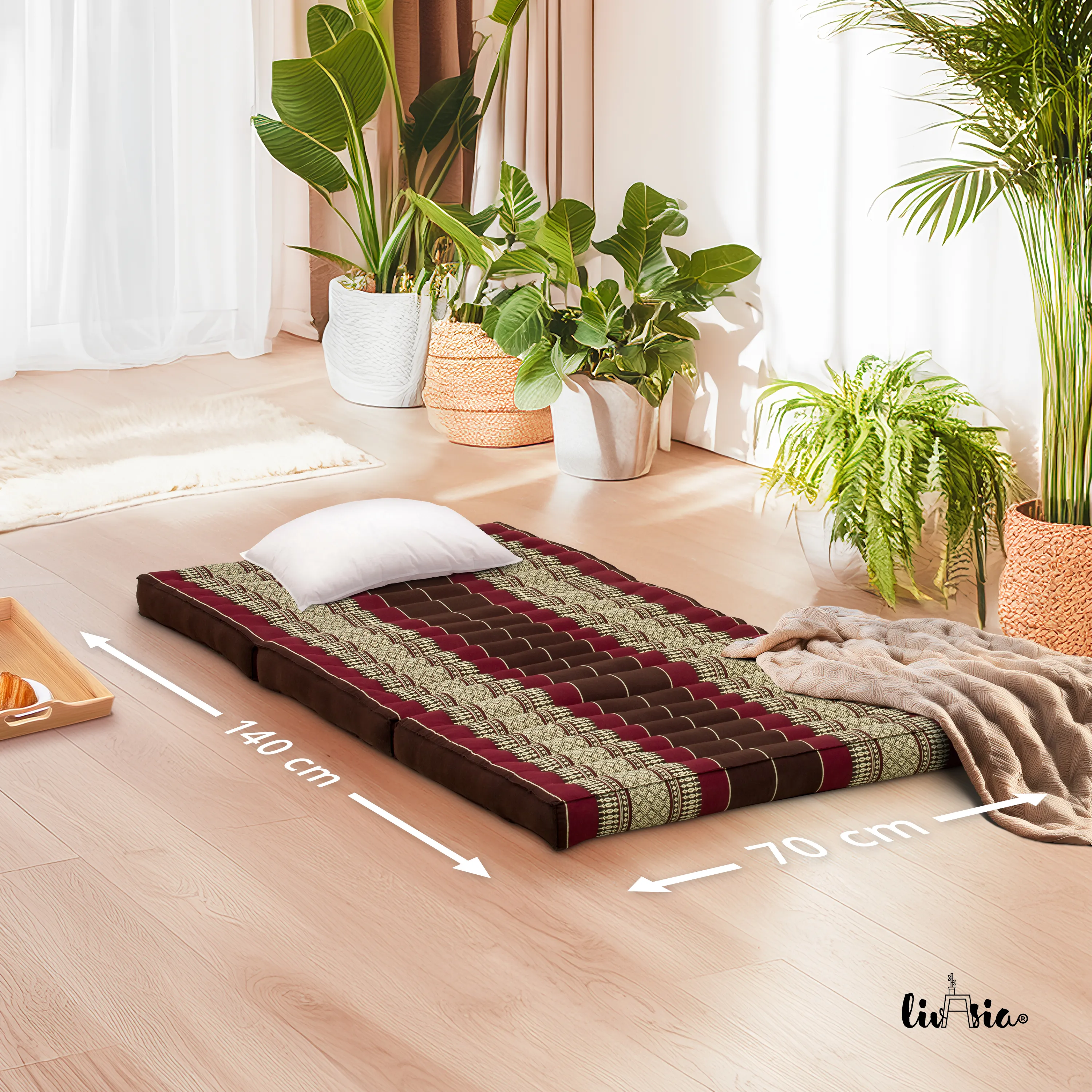 Matelas pliable pour enfant en kapok, 70 cm de large