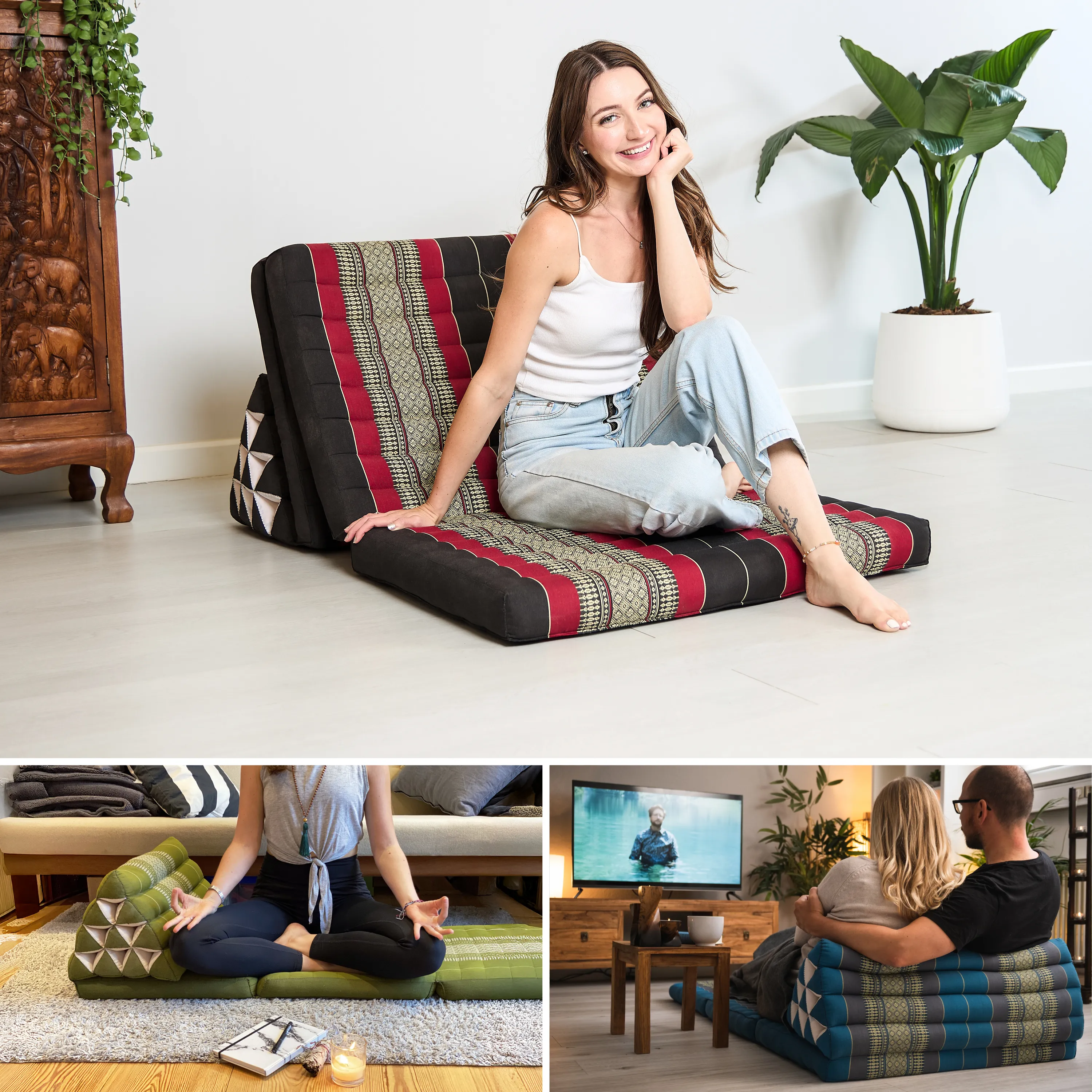Coussin thaï en kapok largeur XXL